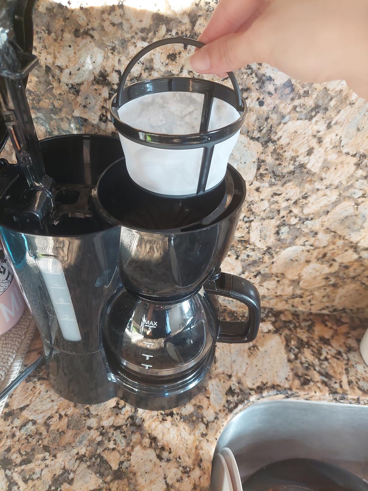 Prasacco Reusable Coffee Filters 4-8 Cup, Coffee Filter Basket Universal Coffees Filter Replacement Safety Nylon Mesh Reusable Filters for Coffees Makers and Brewers customer photo 1