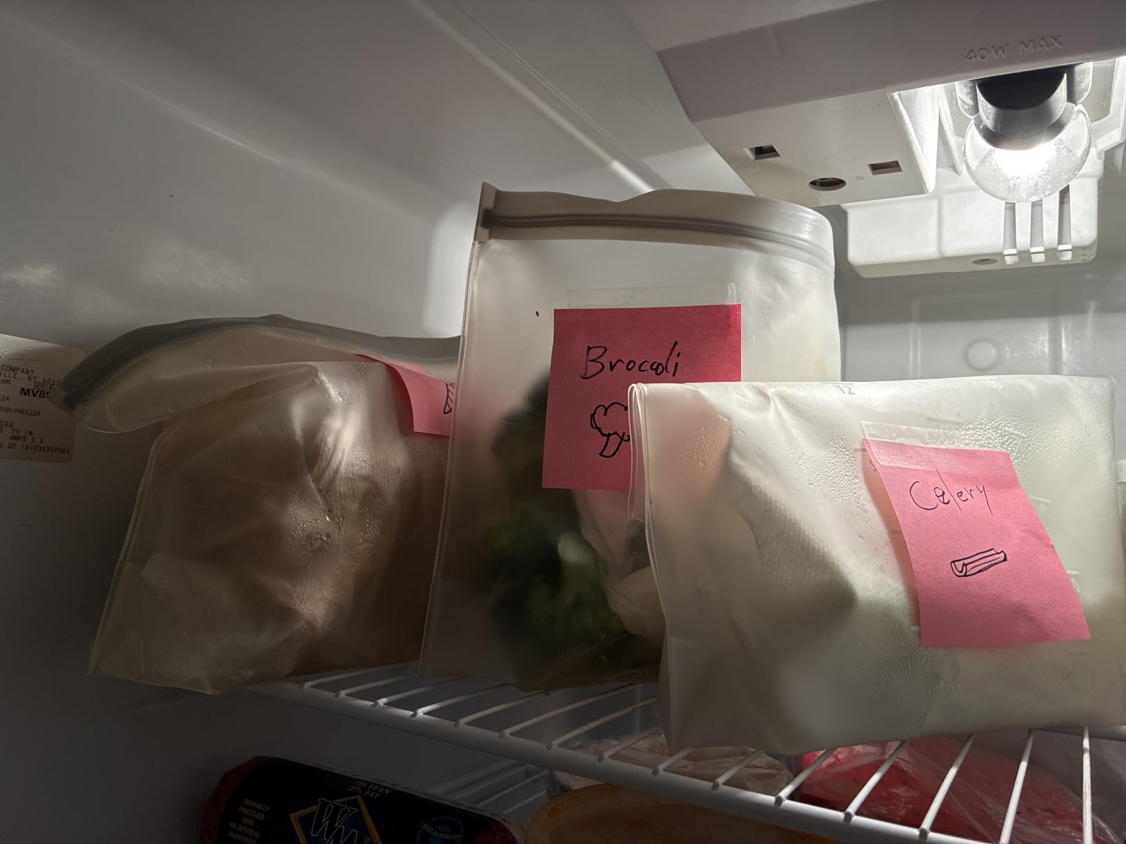 IDEATECH Reusable Bags Dishwasher Safe, BPA Free Reusable Gallon Freezer Bags, Stand Up Leakproof Food Storage Bags for Marinate Meats, Salad Fruit, Vegetables, Home Organization -Gray 6 Gallon customer photo 2