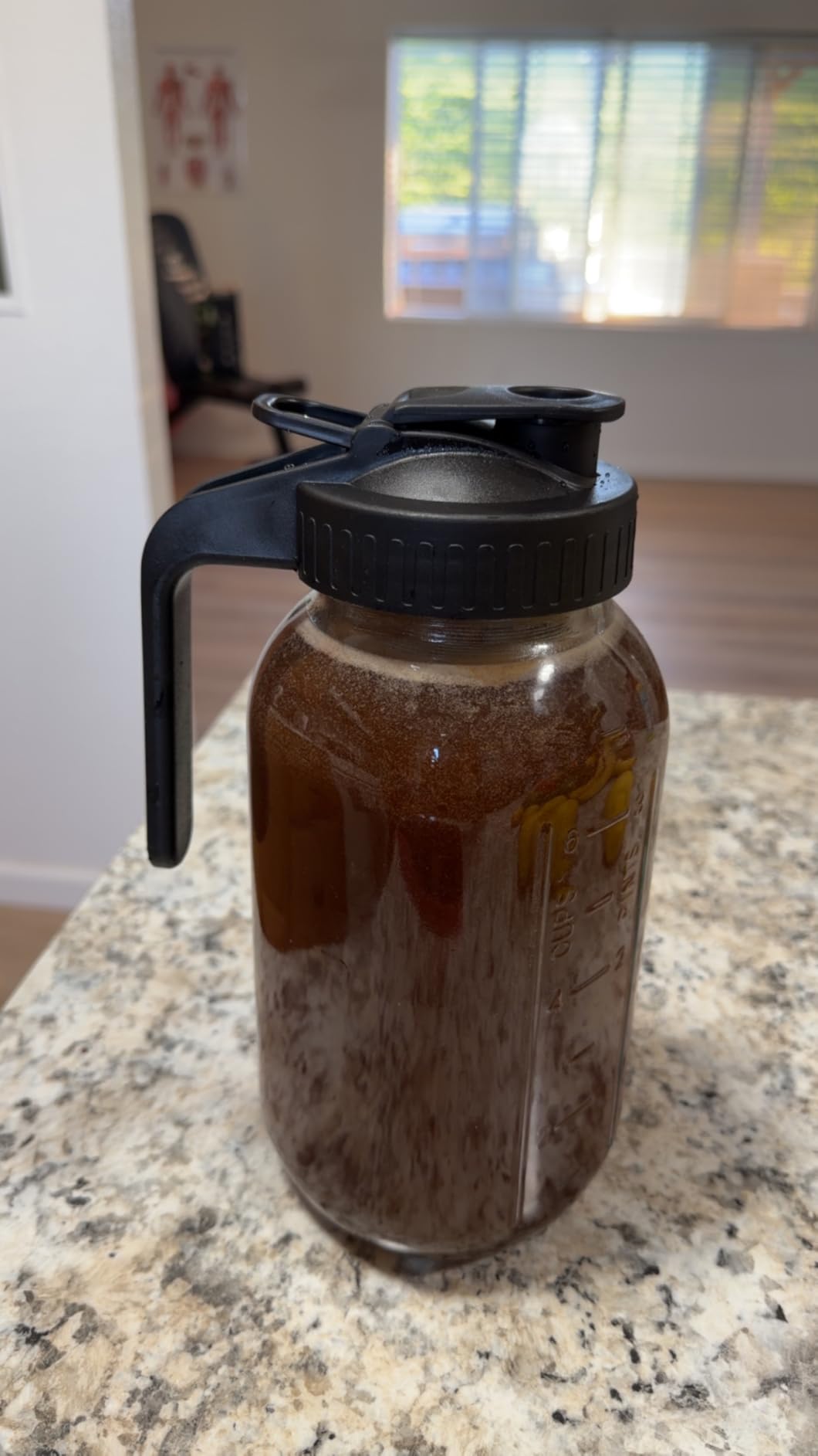 Cold Brew Coffee Maker,64 oz Mason Jar Pitcher with Stainless Steel Filter, Pour Spout Handle Lid, Heavy Duty Glass Airtight & Leak-Proof for Iced Coffee,Tea & Lemonade customer photo 2