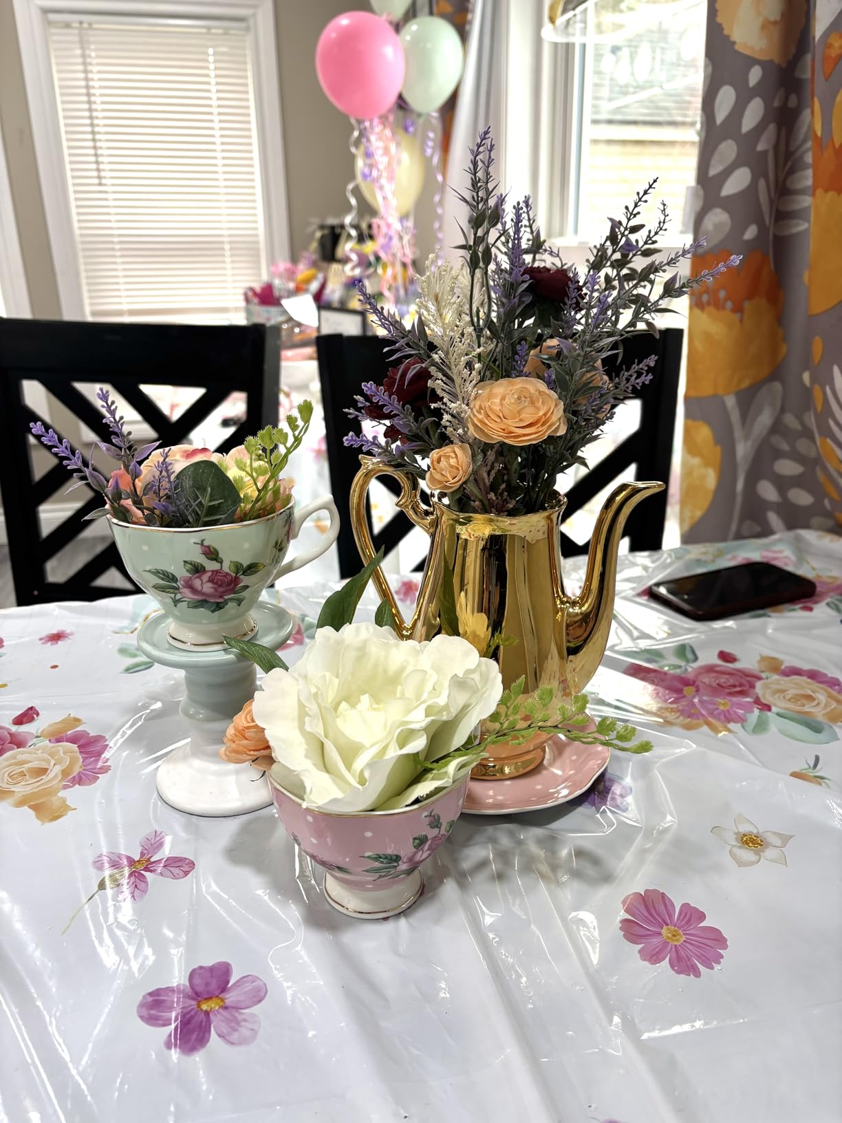 BTaT Floral Tea Cups and Saucers, Set of 6, 8 oz, Fine Porcelain Teacup Set with Gold Trim for Afternoon Tea, Weddings, Parties & Gifting, Dishwasher Safe, Lightweight, Non-Toxic, Mothers Day Gift customer photo 1