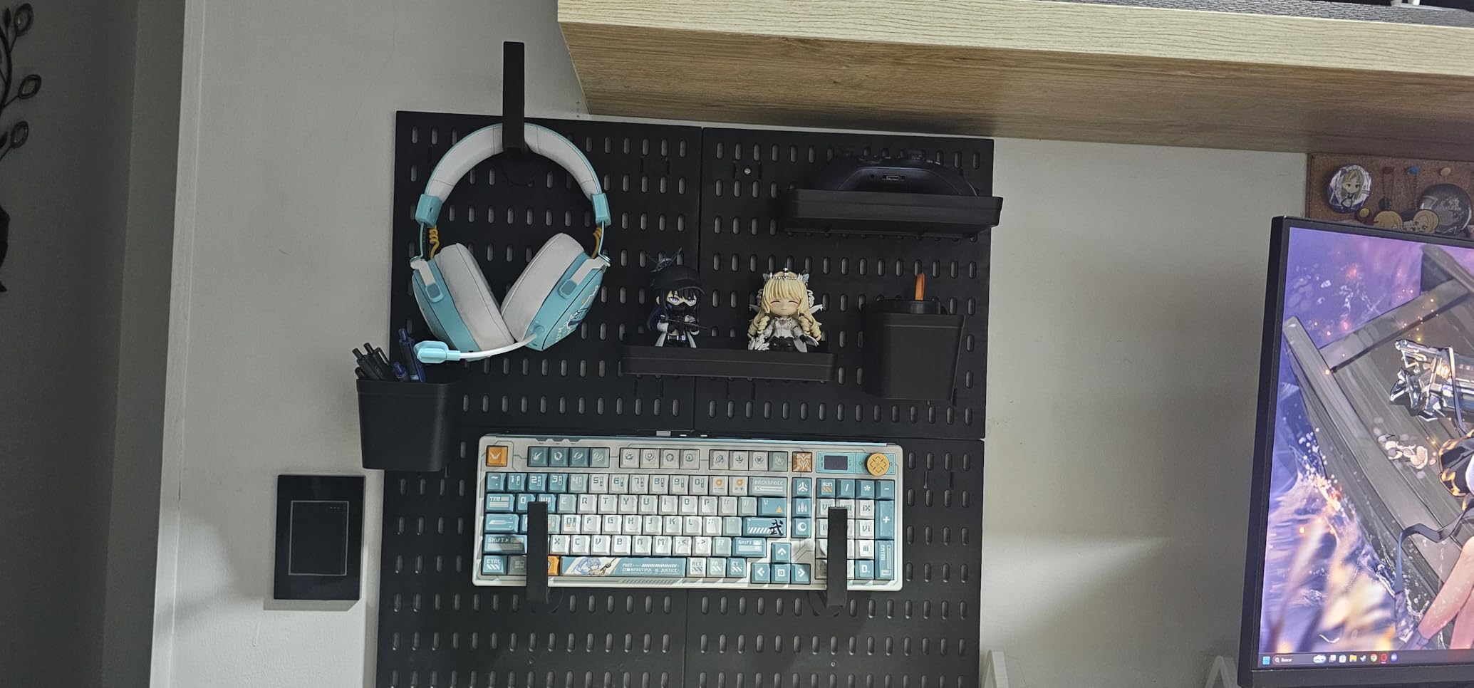 Revamp Your Space With A Versatile Pegboard Kit - Effortlessly Organize Home, Office, And Gaming Setup With Customizable Hanging Solutions (Black) customer photo 2