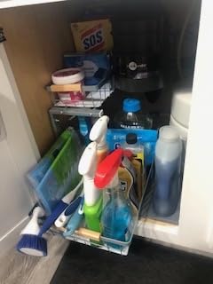 Kitstorack Under Sink Organizer, 2 Tier Under the Sink Storage, Slide out Pull out Cabinet Organizer Shelf, Metal Sliding Drawer for Kitchen Bathroom Pantry Closet Organization Rack, Black, 2 Pack customer photo 1