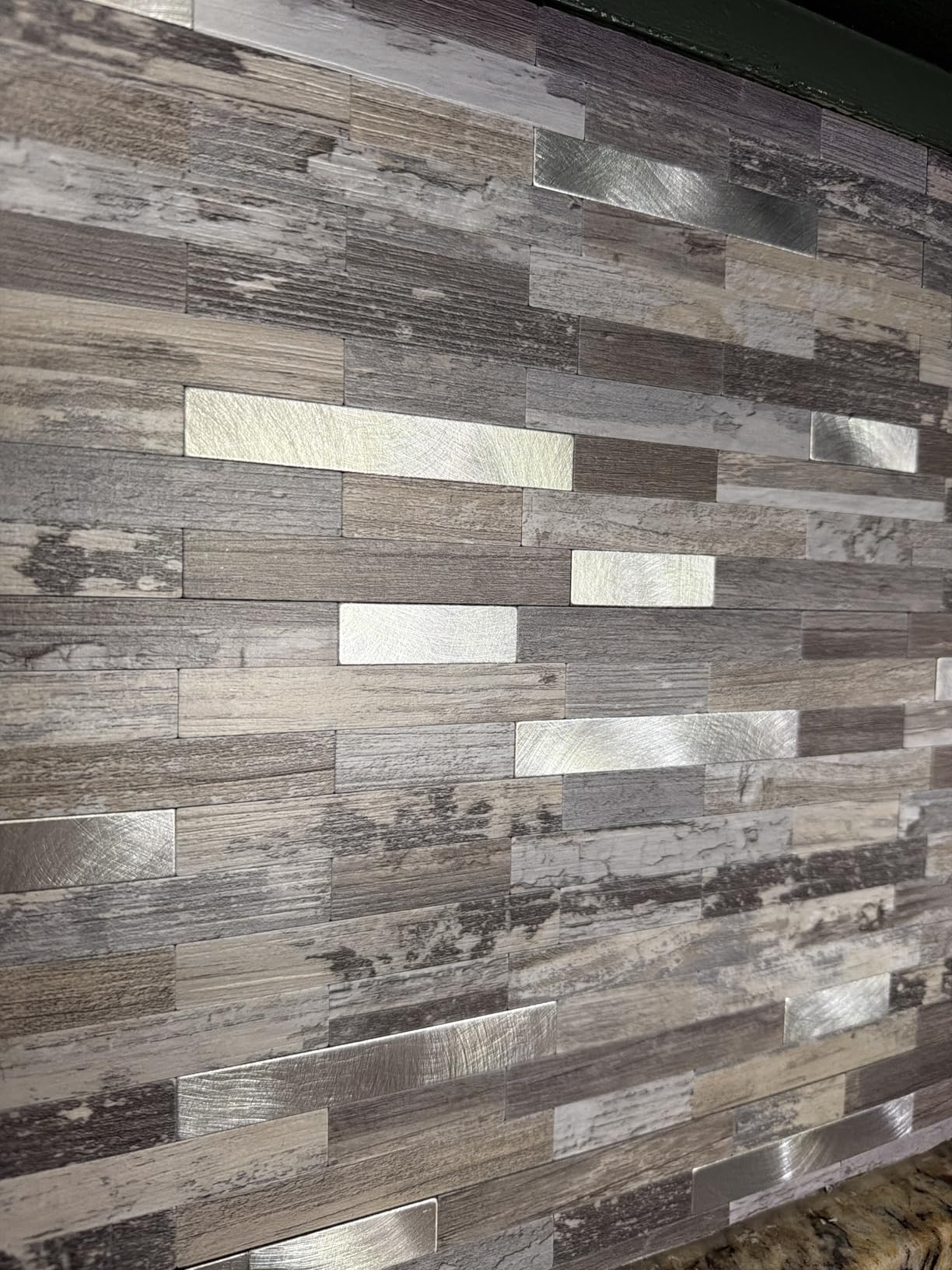 StyloVue 20 Sheets Peel and Stick Backsplash for Kitchen, White Marble with Metal Silver Look Stick on Tile Upgrade Your Kitchen Backsplash, RV, Fireplace customer photo 1