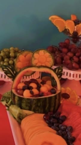 BURLIHOME Stainless Steel Fruit Carving Knife Set, 6 Pack Vegetable Engraving Blades for Kitchen, Melon Baller Scoop,Lemon Zester, Garnish Peeler,Crinkle Knife,V-shape Cutter customer photo 1