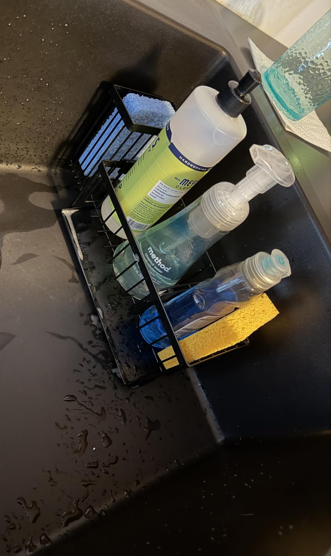 Cisily Sink Caddy Sponge Holder for Kitchen with Brush Holder and Stainless Steel Self Drain Tray, Rustproof Kitchen Sink Organizer for Sponge, Soap Dispenser Storage Accessories customer photo 1