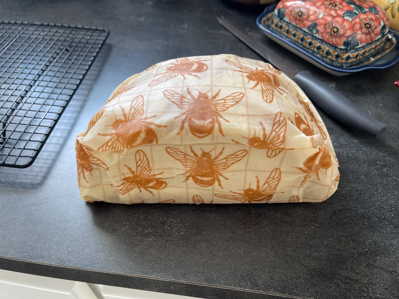 XXL Reusable Beeswax Wraps For Food - 14 x 55 in Roll | Cut to Size Bees Wax Wraps Reusable | Extra Large Beeswax Paper Sheet | Cute Bees Wax Roll for Food Wraps customer photo 1