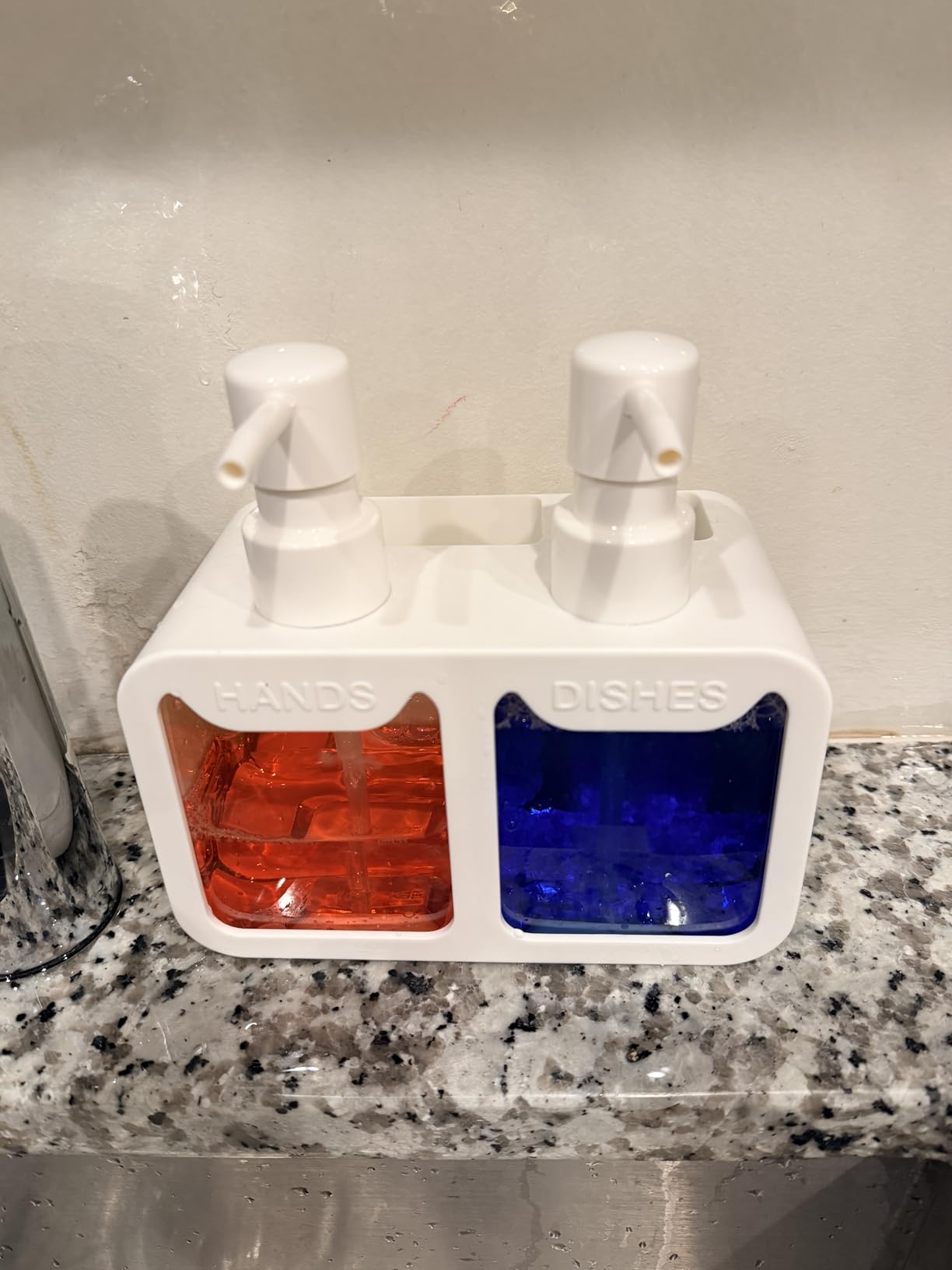 Kitchen Soap Dispenser Set, with Hand and Dish Soap, Sponge Caddy and Brush Holder 4-in-1 Kitchen Dual Soap Dispenser Set for Kitchen Sink, Bathroom - Black customer photo 2