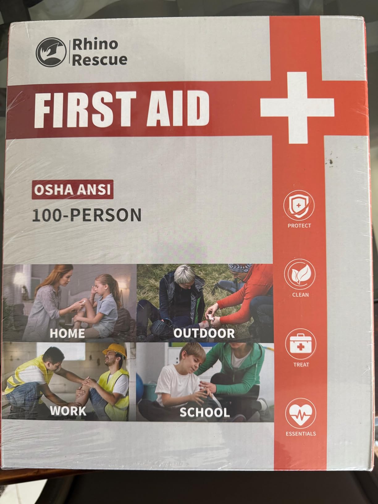 RHINO RESCUE 371 Pieces OSHA All-Purpose First Aid Kit, Home & Office Professional Medical Supplies, Ideal for Emergency, School, Business customer photo 1