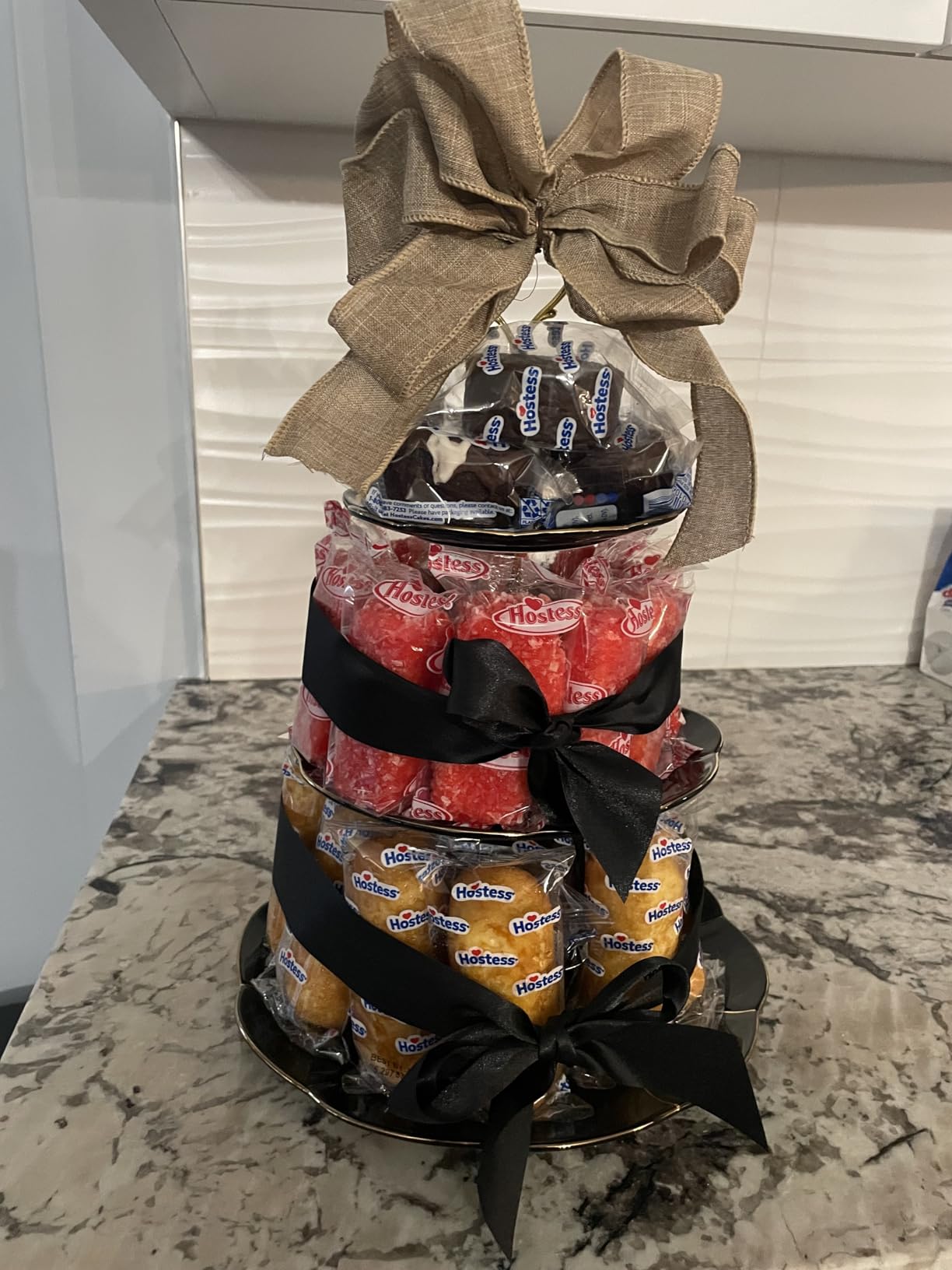 DUJUST Luxury Porcelain 3-Tier Cupcake Stand Tower, British Style Serving Tray with Golden Trim, Food Grade Dessert Display Stand, Beautiful Gift for Tea Party & Home Decor customer photo 2