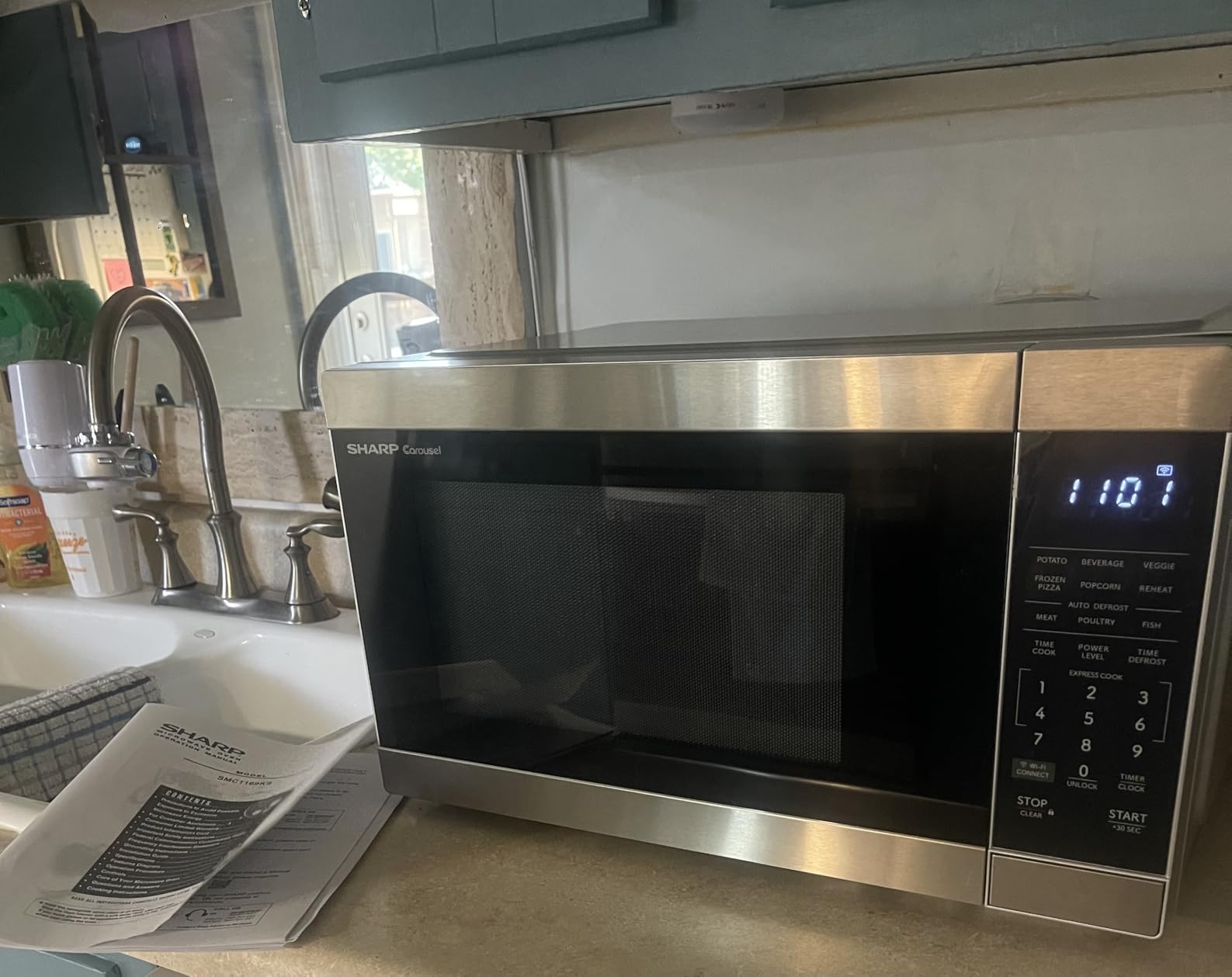 SHARP Countertop Microwave Oven Compatible with Alexa Orville Redenbacher's Certified with Removable 12.4