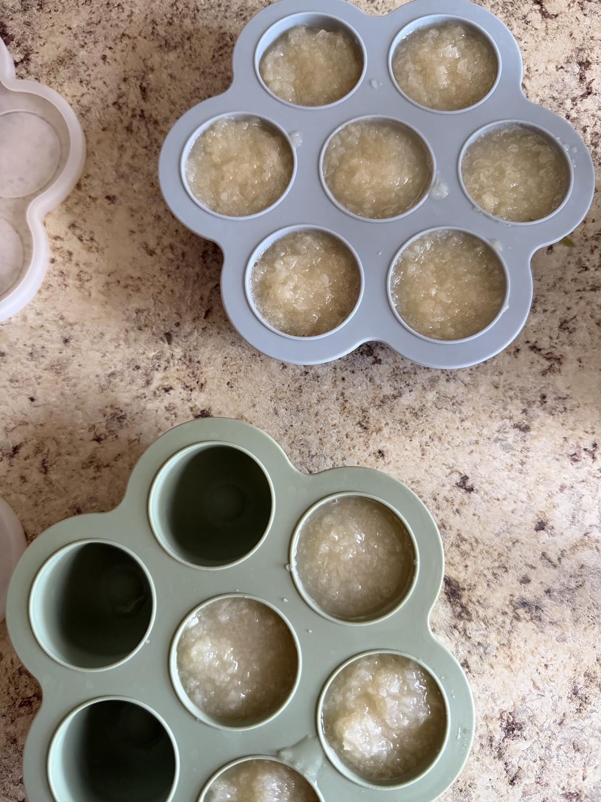 PandaEar 3 Pack Baby Food Freezer Tray with Lids, Silicone Baby Food Storage Container for Homemade Baby Food, Purees, Breastmilk (Blue/Green/Carnation) customer photo 1