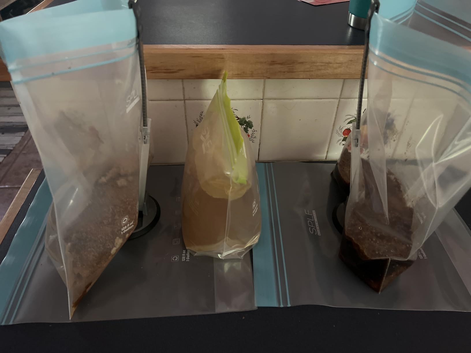 SPLF 12 Pack Reusable Gallon Freezer Bags Dishwasher Microwave Safe, 1 Gallon BPA Free Leakproof Food Storage Bags, Silicone Free Containers for Meal Prep, Fridge Kitchen Organization customer photo 1