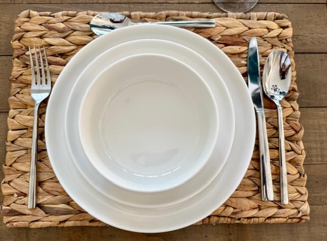 MALACASA Plates and Bowls Sets, 12 Pieces Porcelain Dinnerware Sets Dishware Sets Chip Resistant Ceramic Dish Set Dining Dinner Ware Service for 4, White, Series LUNA customer photo 2