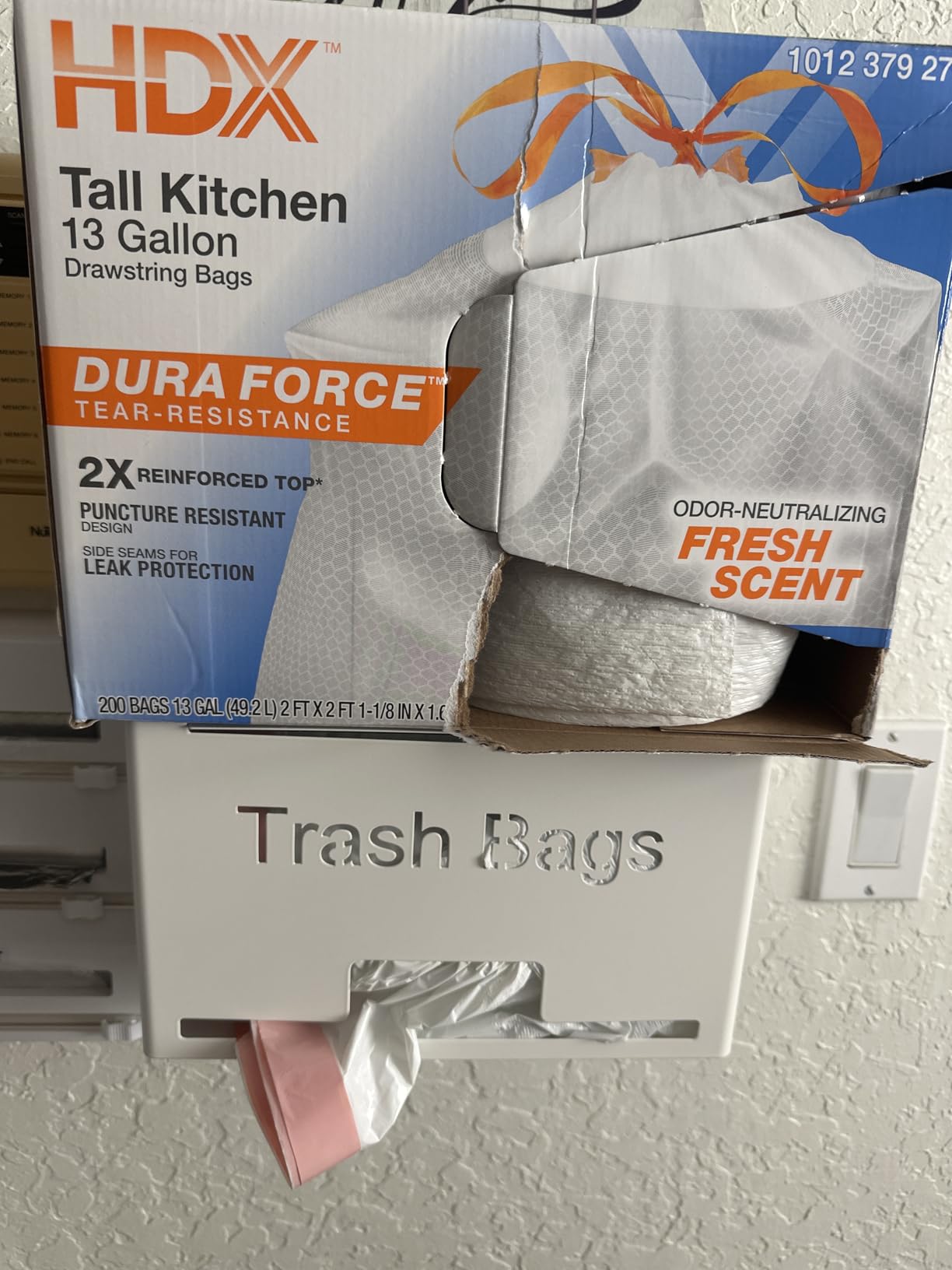 STWWO Large Trash Bag Holder Dispenser, Metal Garbage Bag Dispenser Roll Holder, Kitchen Trash Storage Organizer for Under Sink, Wall Mounted or Freestanding, Black customer photo 1