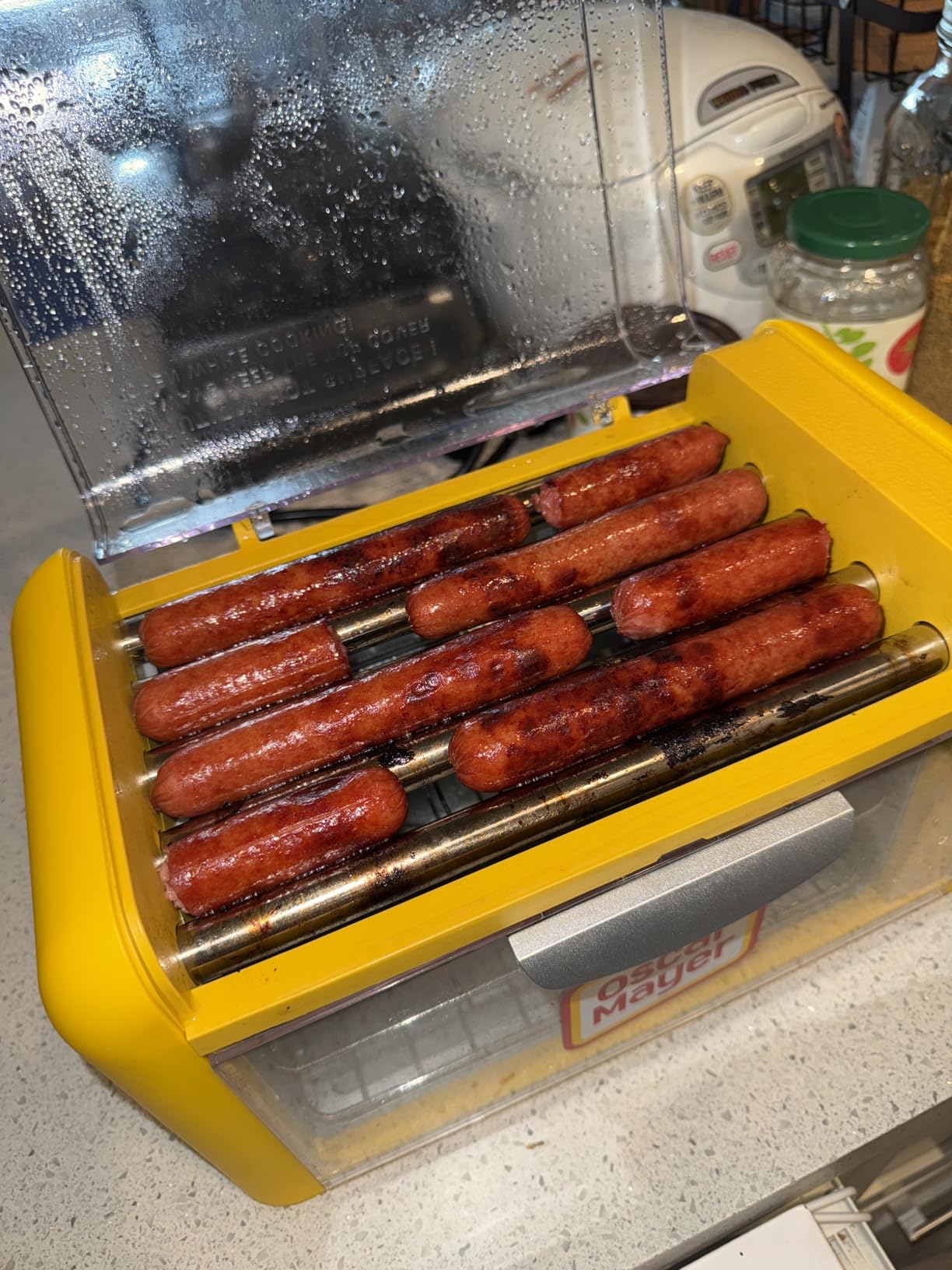 Nostalgia Oscar Mayer Extra Large 8 Hot Dog Roller & Bun Toaster Oven- Stainless Steel Grill Rollers for Cooking Veggie Sausages & Brats- Multi-Use Warming Oven with Adjustable Timer for Parties - Red customer photo 1