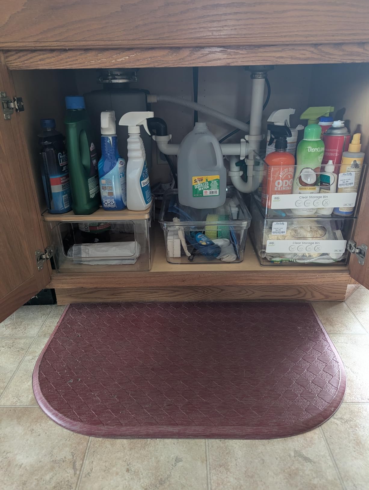 Hudgan Stackable Storage with Bamboo Top for Laundry Room Organization, Extra Large Trash Bag/Garbage Bag Dispenser, Under Sink Organizer, Pantry Organizers customer photo 1