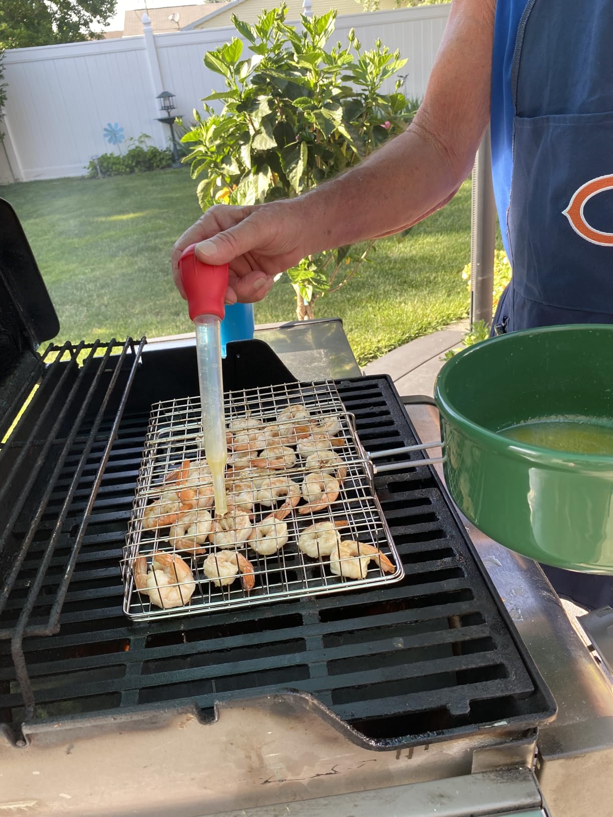 ivtivfu Grill Basket Set, Removable Wooden Handle, 304 Stainless Steel, Rolling BBQ Tools, Smoker Grilling Accessories for Vegetable Fish, Outdoor Cooking Camping, Birthday Gifts for Men Dad Husband customer photo 1