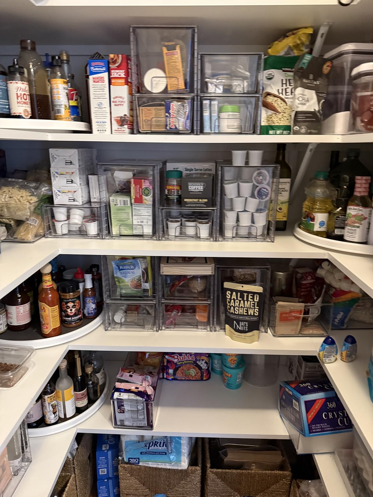 Vtopmart 4 Pack Stackable Storage Drawers,Clear Acrylic Drawer Organizers with Handles, Easily Assemble for Fridge, Bathroom,Kitchen Undersink,Cabinet,Pantry Organization and Storage customer photo 1