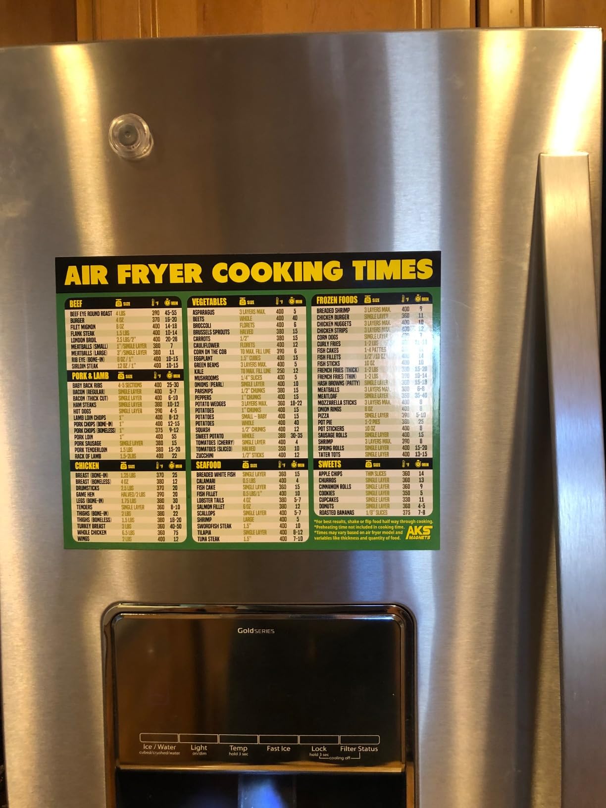 Air Fryer Cheat Sheet Magnet, Vegan Edition - Air Fryer Cooking Times Chart for 100 Vegan Food Items - Magnetic Airfry Guide for Vegetarian Cookbooks and Recipes - Plant Based Diet Airfryer Accessory customer photo 2