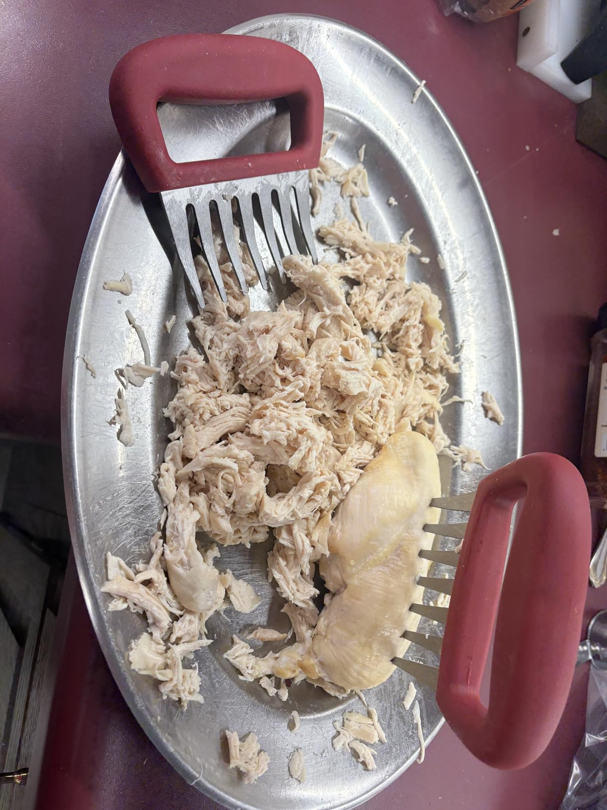 GORILLA GRIP BPA-Free Chicken Shredder Meat Claws, Sharp Stainless Steel Food Shredding Fork, Comfortable Handle, Easily Shred Pulled Pork, Taco Meats, Kitchen Smoker BBQ Tool, Dishwasher Safe, Black customer photo 1