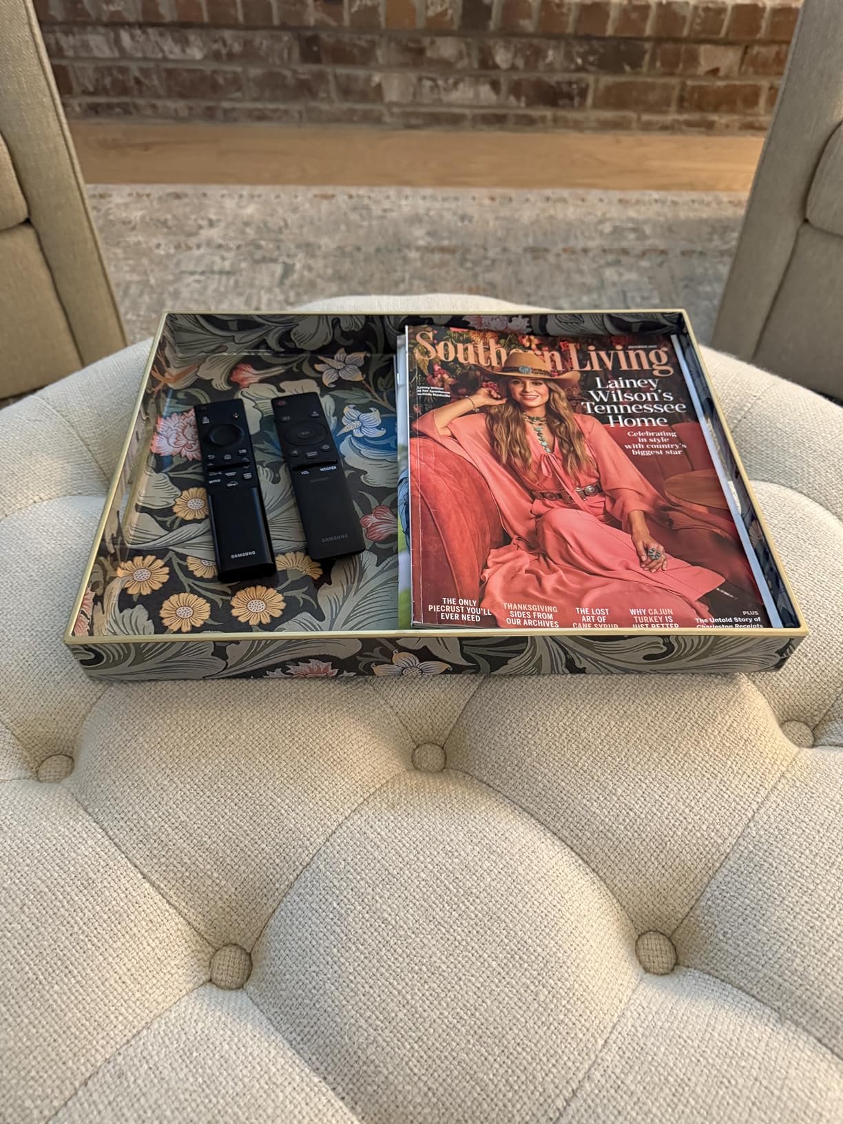 AGIOTA Coffee Table Trays for Living Room Serving Tray with Handles, Modern Large Tray for Ottoman Coffee Table customer photo 2