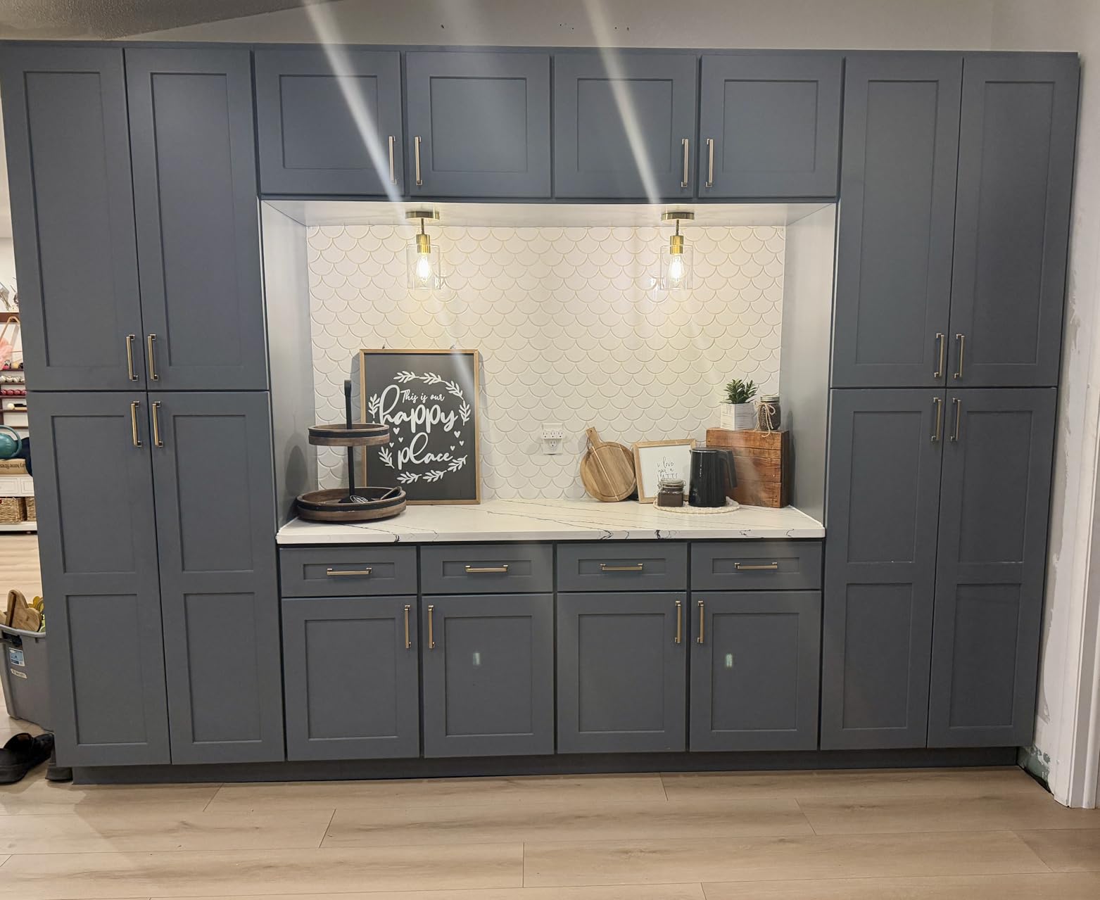 Brass Pendant Lights Kitchen Island - Gold Clear Glass Pendant Light Fixture Multiple Stems Rods 3 Units 12 Inch 3 Units 4 Inch (3 Pack Brass) customer photo 1