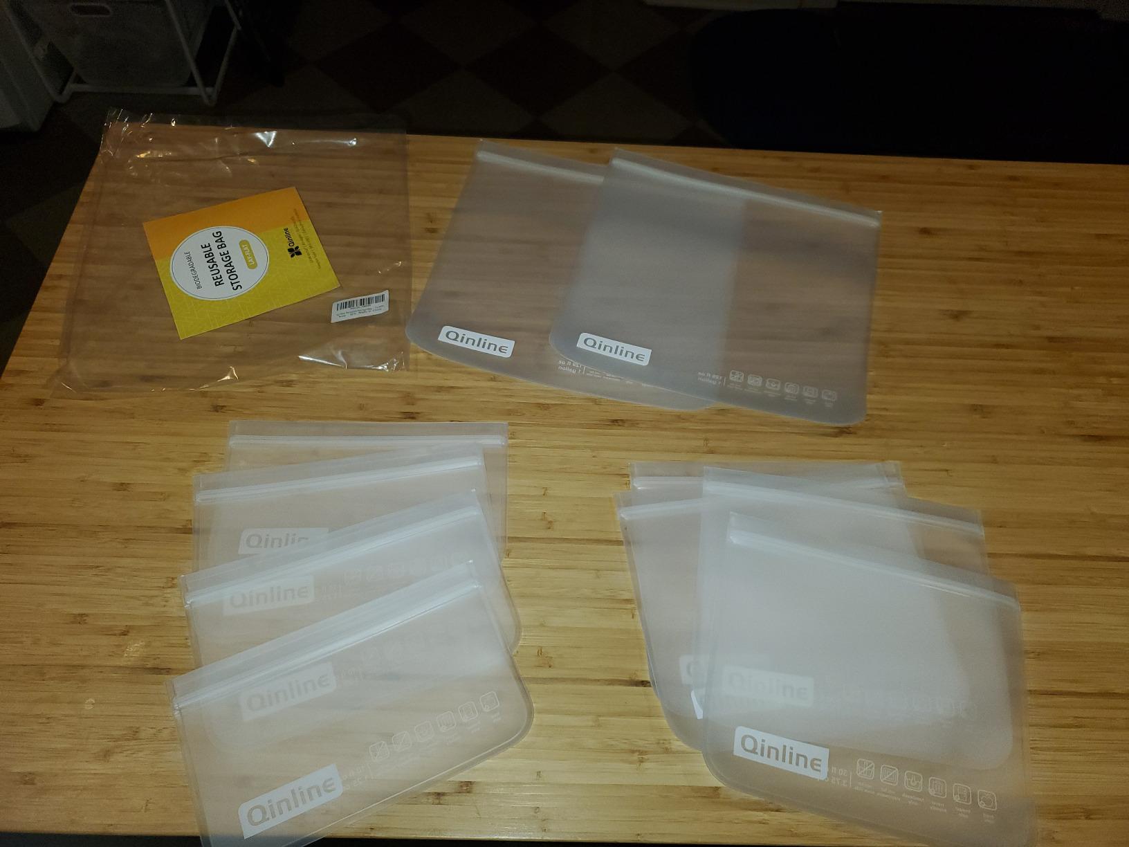 Reusable Gallon Food Storage Bags - 10 Pack Extra Thick Reusable Gallon Freezer Bags Leakproof Plastic Free Lunch Bag customer photo 1