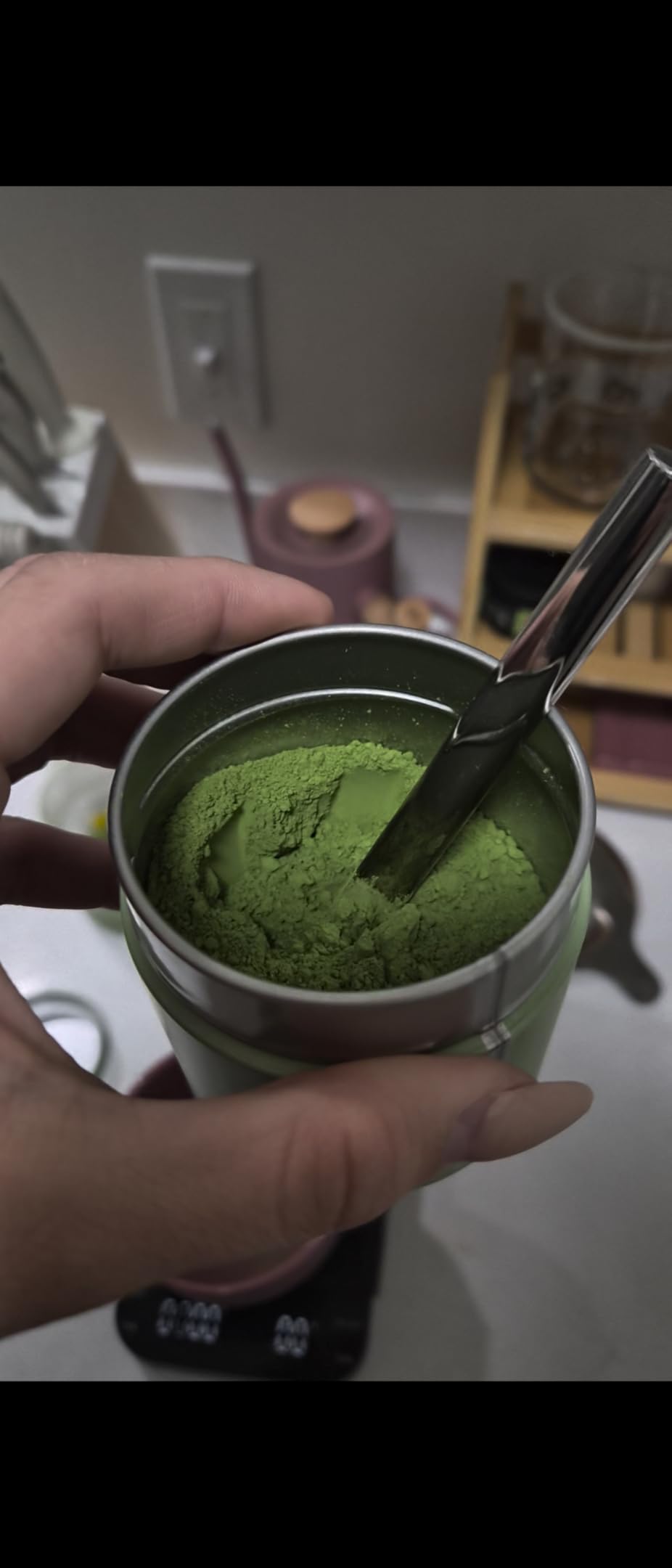 3 Packs Tea Tin Canister for Loose Tea Metal Tea Canister 9 oz 15 oz Round Tin Can for Coffee Beans Tea Container for Kitchen Storage Sugar Matcha Spice Powder (Mint Green, L_2.95x4.92) customer photo 1