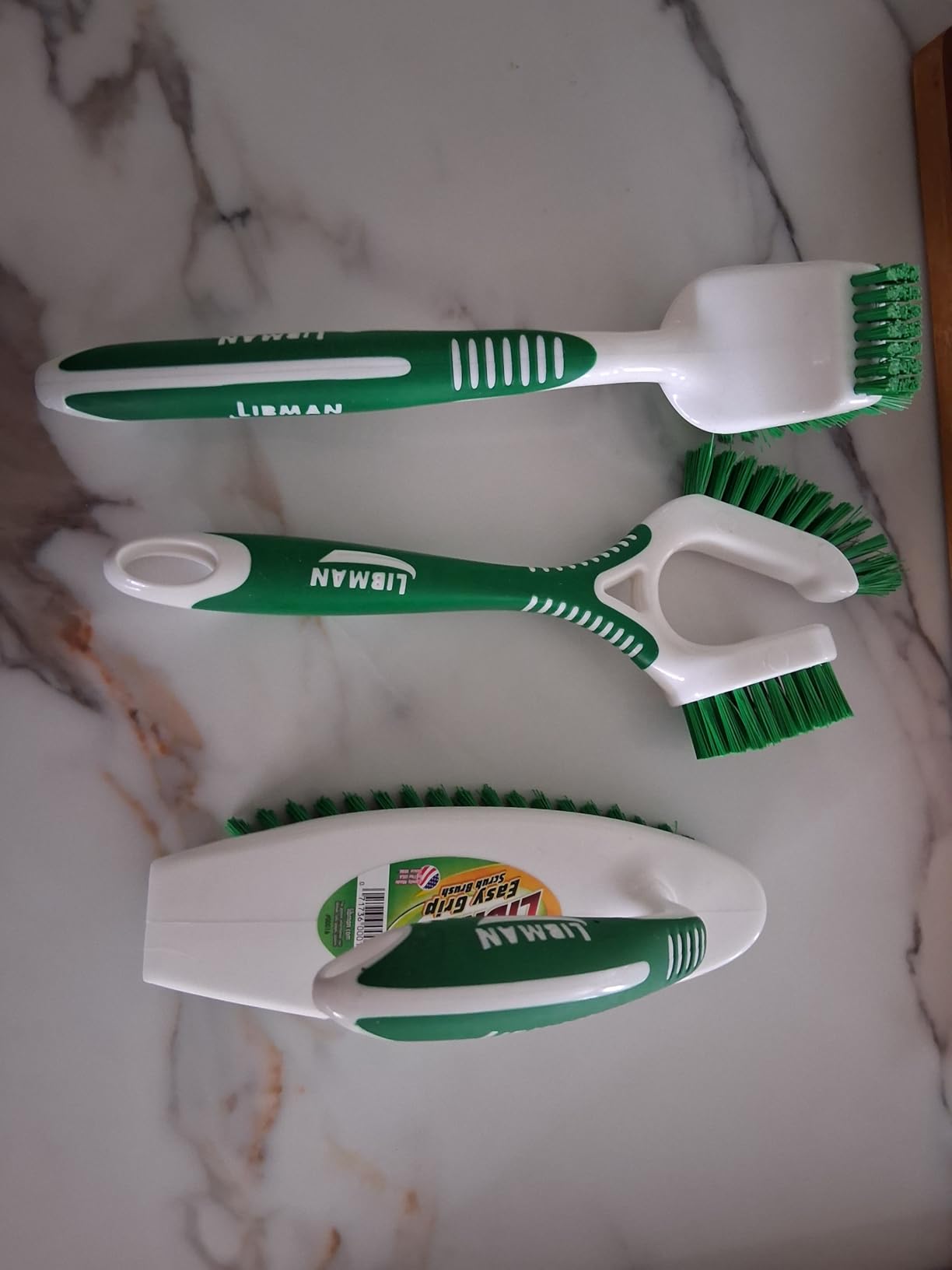 Libman Heavy Duty Scrub Brush Kit | Cleaning Brushes for Household Use | Tub Scrubber | Easy Grip Scrub Brush | Big Job Kitchen Brush | Dual Sided Tile & Grout Brush | 3 Different Brushes Included customer photo 1