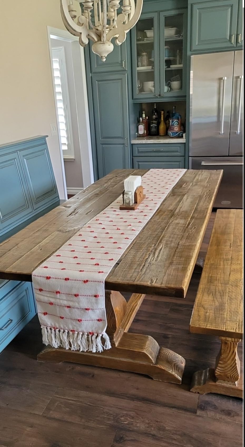 Caflife Boho Table Runner 72 Inchs Long for Modern Farmhouse Room Home Decor, Taupe and Beige Coffee Table Runner, Natural Cotton Woven with Tassels Neutral, for Kitchen Dining Table Decor customer photo 1