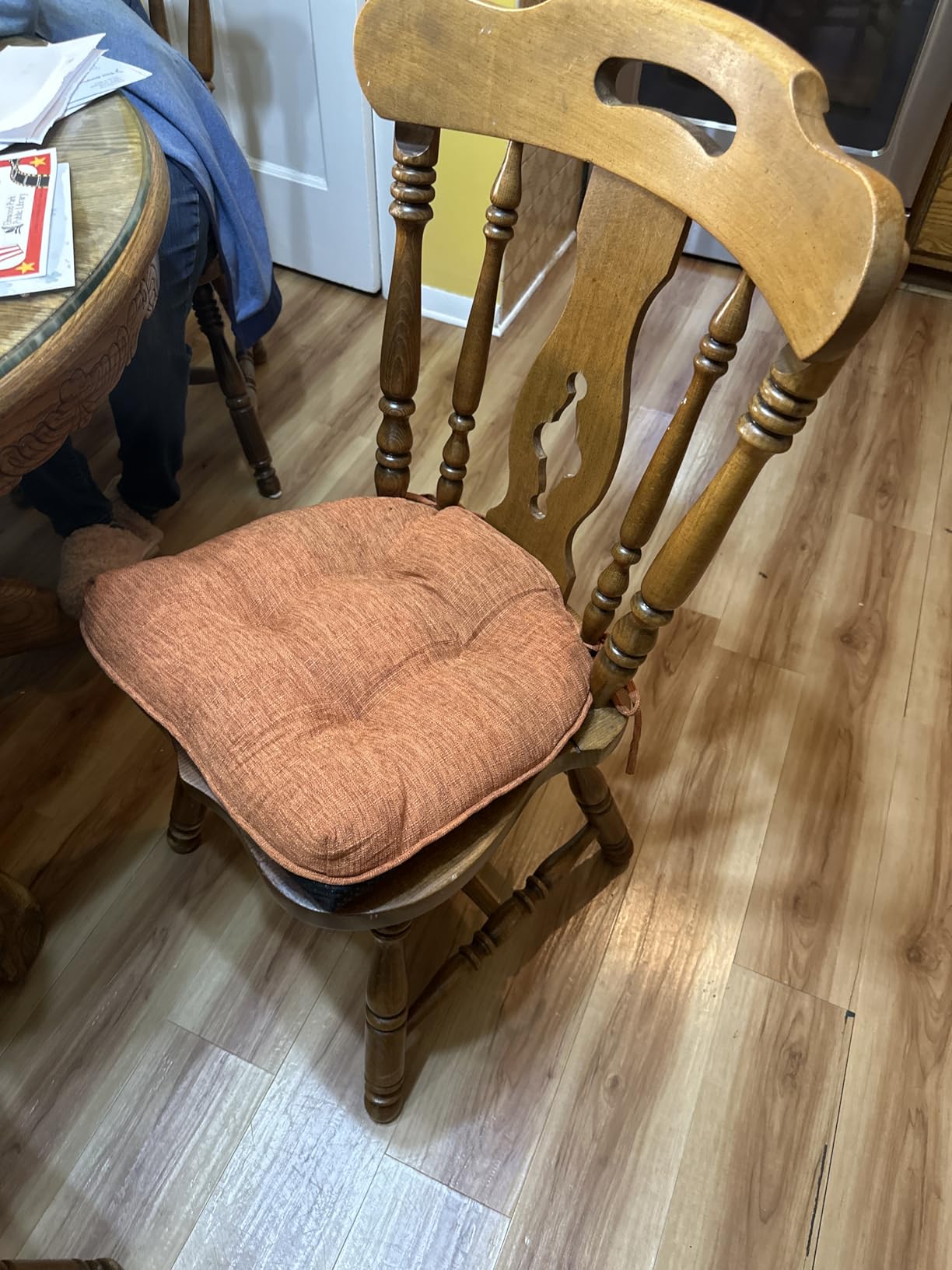 IPYNBAP Chair Cushions for Dining Chairs Set of 4, Kitchen Chair Cushions, Chair Pads with Ties and Non Slip Backing, Tufted Memory Foam Seat Cushion 4 Pack, 15.5