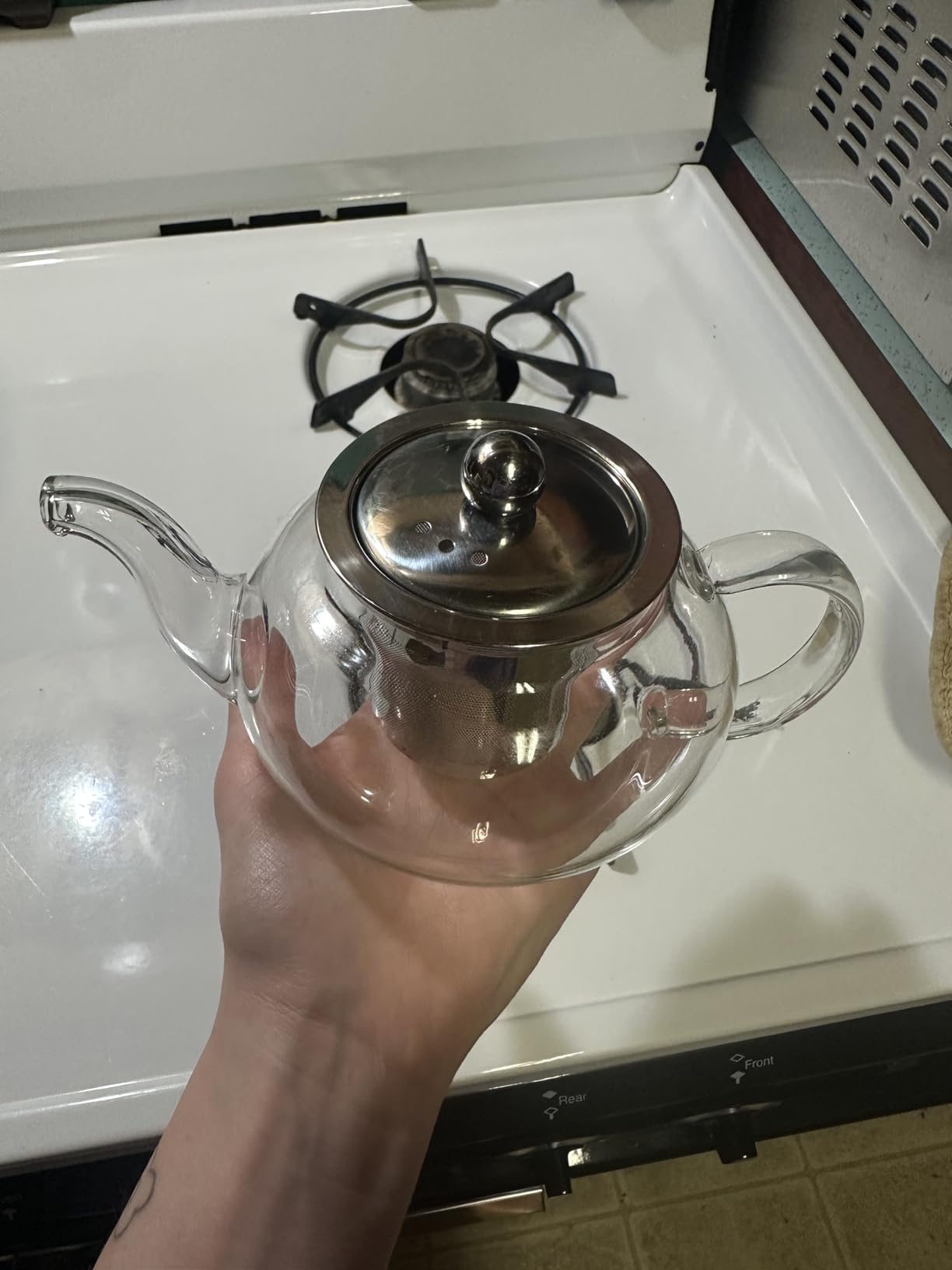 Glass Teapot with Removable Infuser, 20 oz/600ml Glass Tea Pot Small Borosilicate Tea Steeper Kettle with Loose Leaf Tea Strainer For Flower Blooming Tea, ClearTea Maker Pitcher customer photo 2