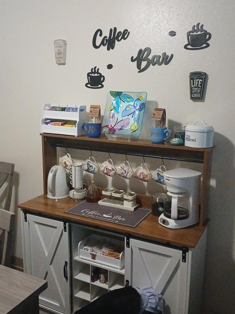 Coffee Filter Holder, Wooden Coffee Filter Storage with Lid, RoundCoffeeFilterContainer for Counter, Rustic Bar Accessories Holder Decor (Natural) customer photo 2