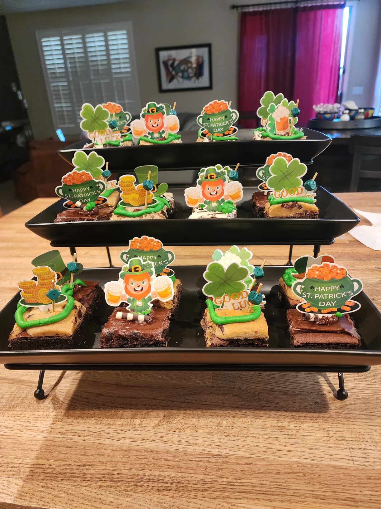 MALACASA 3 Tier Serving Trays for Party, Porcelain Serving Platters and Trays, 12 Inch Tiered Tray Stand, Fruit Tray, Trays for Serving Food, White Dessert Stand with Collapsible Sturdier Metal Rack customer photo 2