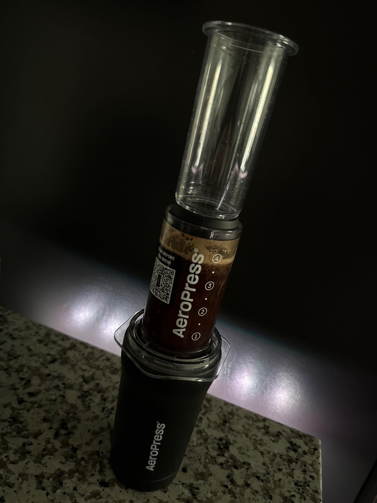 AeroPress Go Plus, Small Portable Coffee Maker Kit, Travel, Camping & Office, All-in-One French Press, Pour-Over & Espresso Style Manual Brewer, 2 Min Brew for Less Bitterness, More Flavor, Black customer photo 1