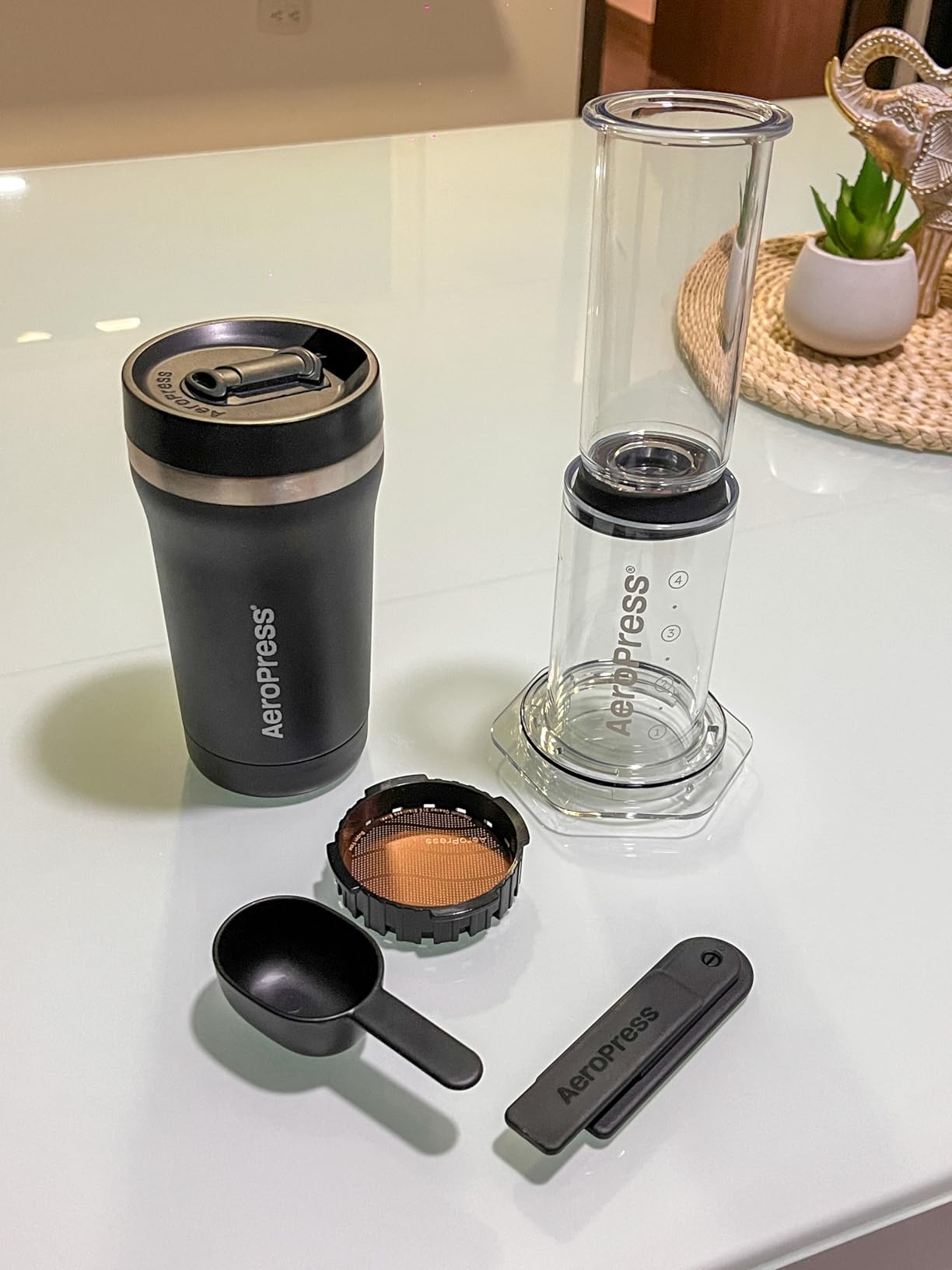 AeroPress Go Plus, Small Portable Coffee Maker Kit, Travel, Camping & Office, All-in-One French Press, Pour-Over & Espresso Style Manual Brewer, 2 Min Brew for Less Bitterness, More Flavor, Black customer photo 2