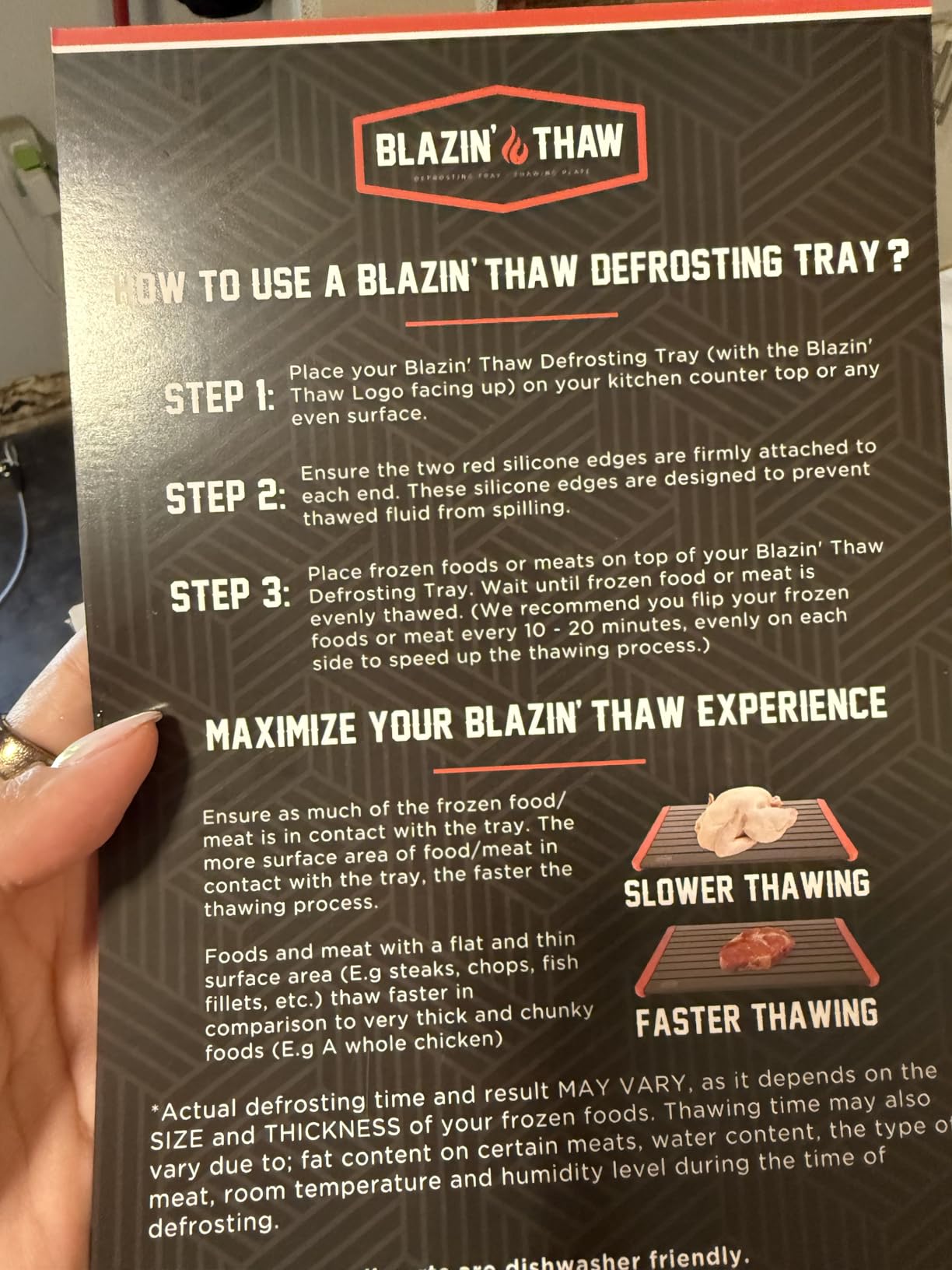 BLAZIN' THAW Defrosting Tray for Frozen Meat | 16