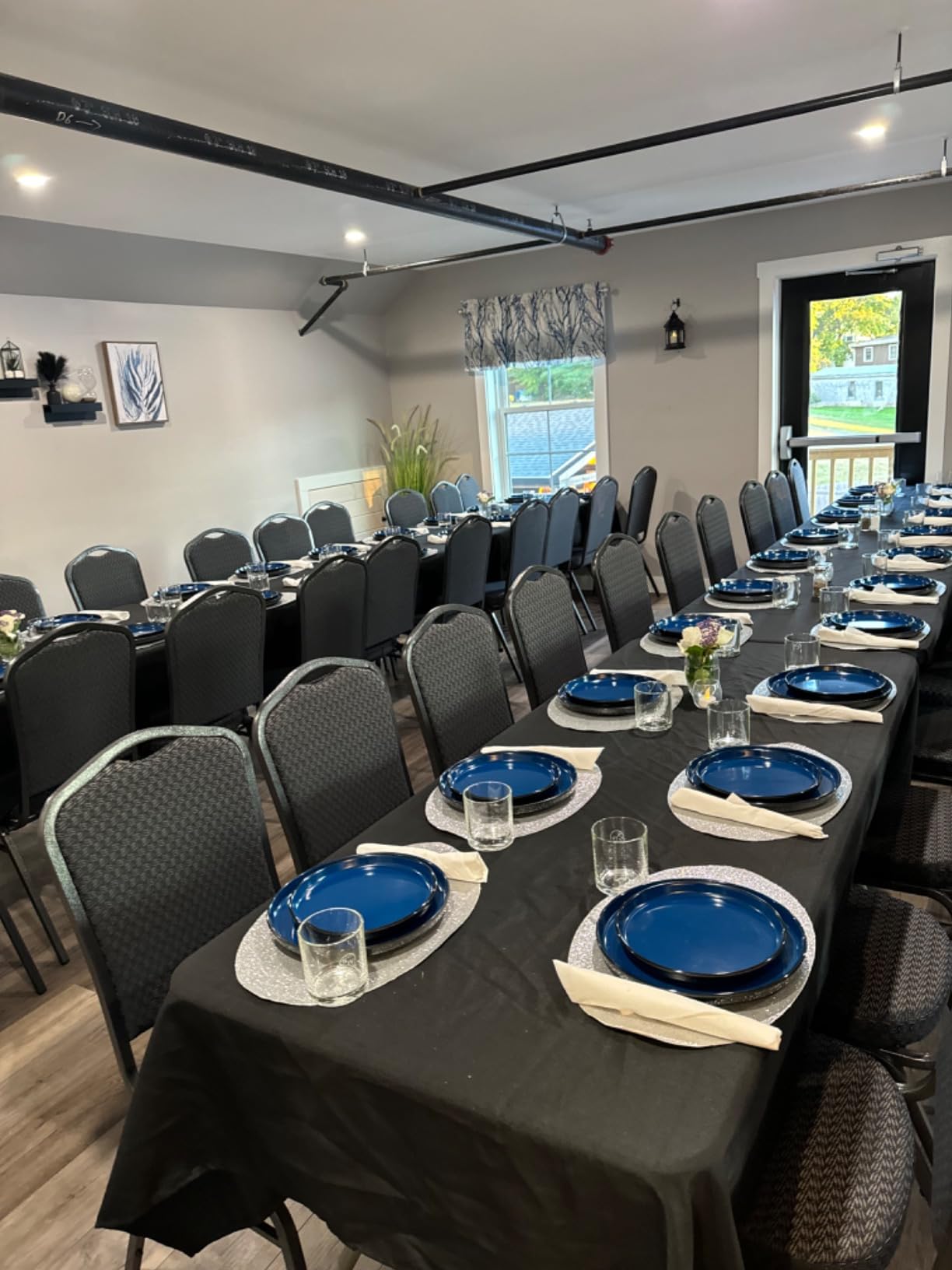 Melamine Dinnerware Sets, 12 Pcs Unbreakable Plates and Bowls Set, Outdoor Dinnerware RV and Camper Dishes Sets for 4, Kitchen Dishes Set for Entertaining, Black and Blue customer photo 1