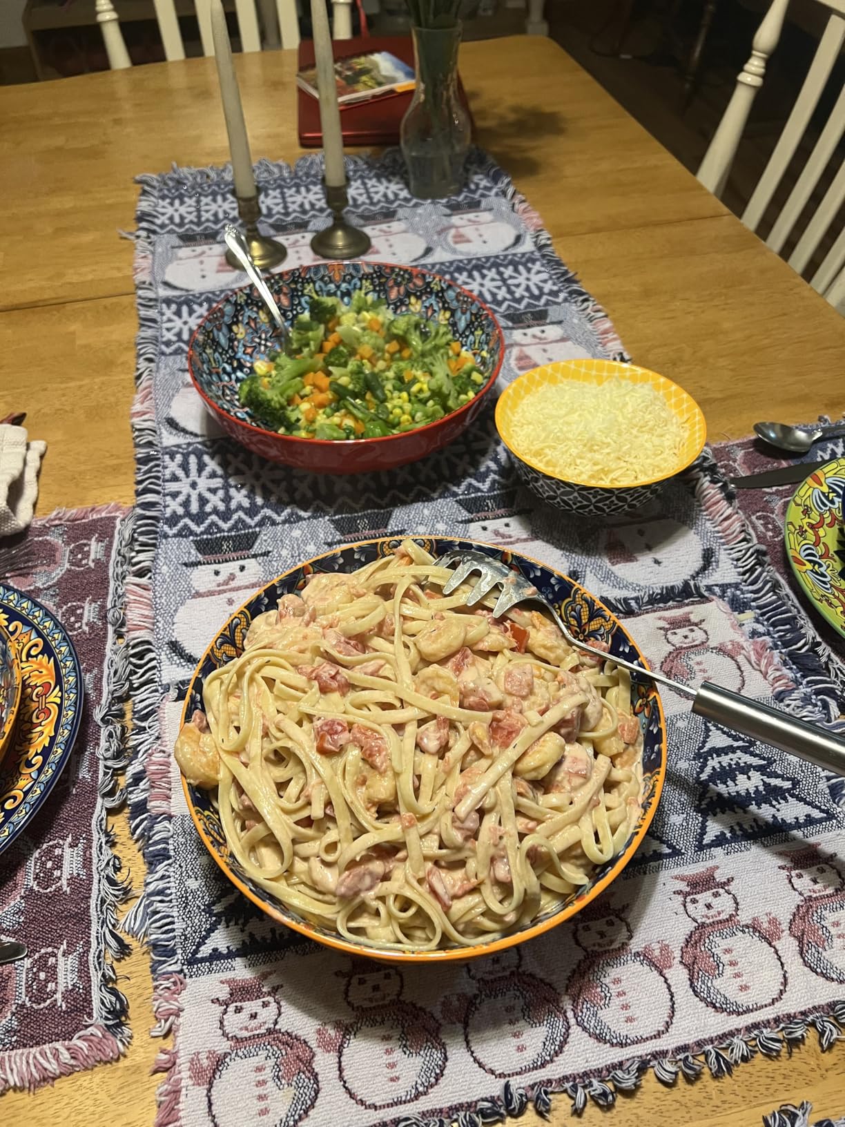 vancasso Large Serving Bowls, 78 Oz Extra Large Salad Bowls Set of 2, Bohemian Decorative Bowls for Salad, Fruit, Pasta and Dinner, Serving Dishes Set for Party, Dishwasher & Microwave Safe-Red customer photo 1