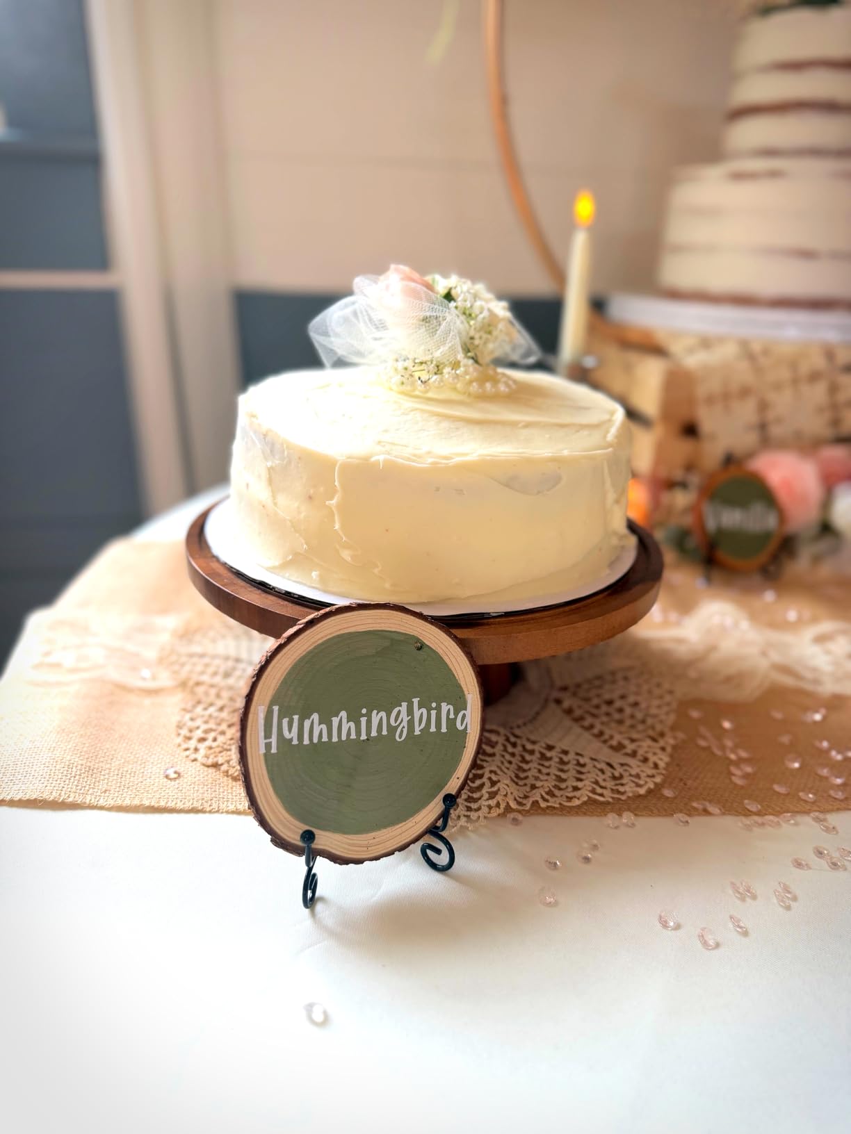 VIVIRBIEN Wooden Cake Stand with Lid, Acacia Cake Stand with Glass Dome, 11-Inch Versatile Dessert Stand with Strong Magnetic Pedestal, Cake Holder for Birthday/Kitchen/Party/Charcuterie customer photo 1