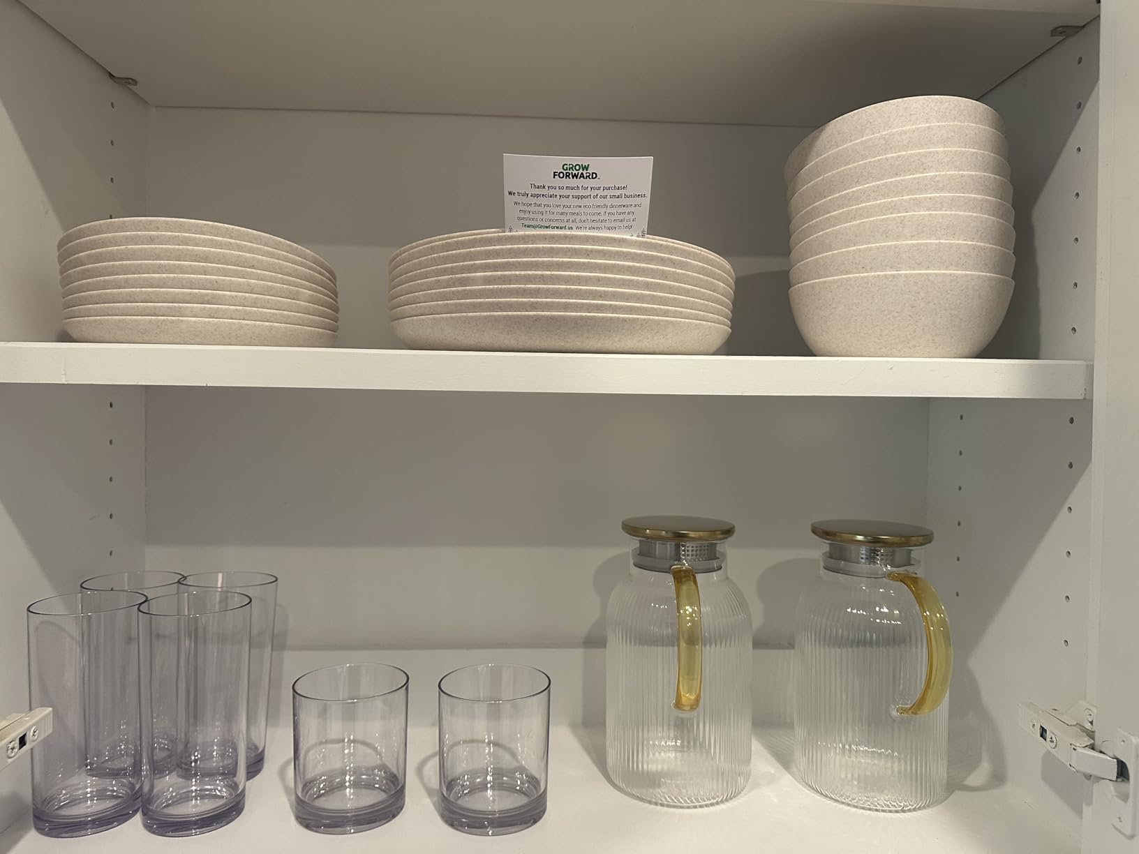 Grow Forward 24-piece Premium Wheat Straw Dinnerware Sets for 8 - Unbreakable Dishwasher & Microwave Safe Plastic Plates and Bowls Sets - Patio, Outdoors, RV, Camping Dishes - Sahara customer photo 1