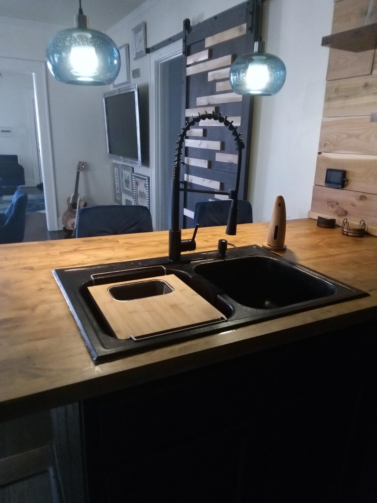 Cutting Board with Strainer - 2 in 1 Adjustable Bamboo Chopping Board with Removable Stainless Steel Colander for Over the Sink by Classic Cuisine customer photo 1