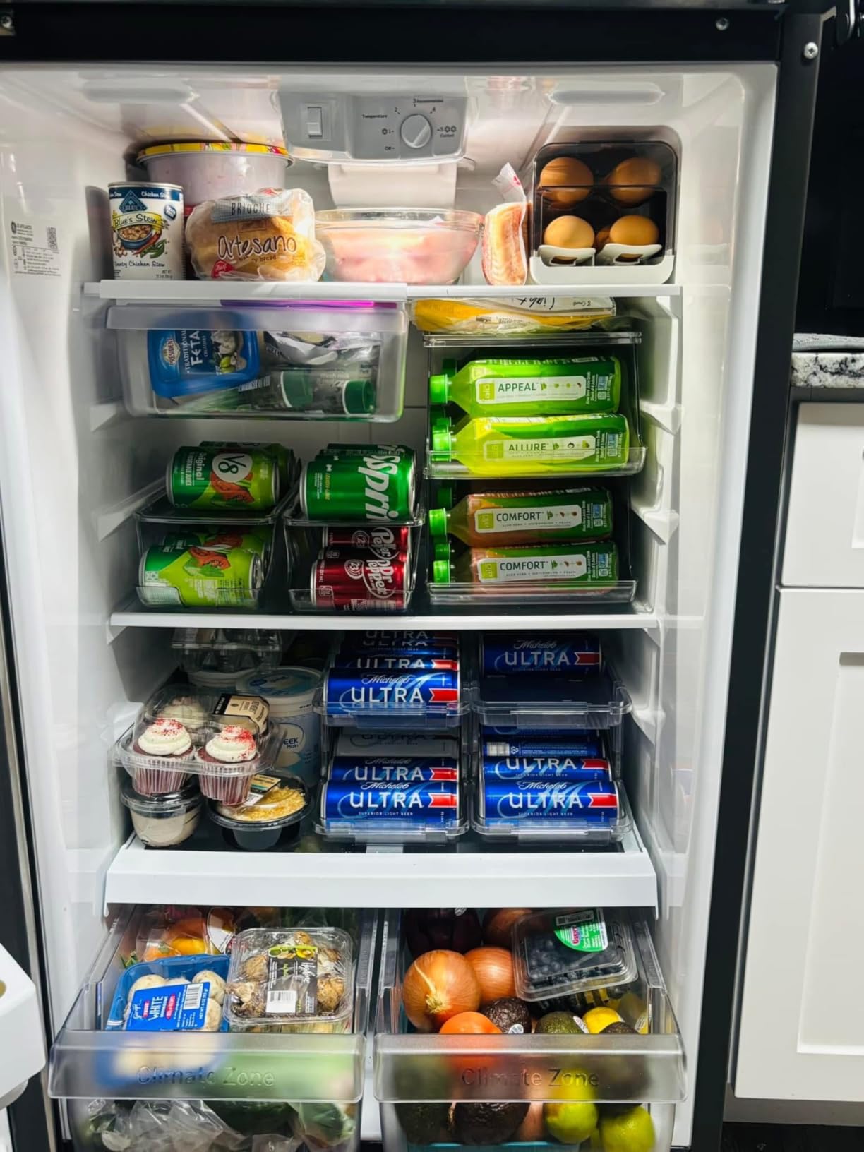 Sorbus Water Bottle Organizer for Fridge with Lid - Holds 9 Bottles - Stackable Drink Organizer for Refrigerator, Pantry, or Countertop - Clear BPA-Free Plastic Bottle Storage Holder customer photo 1