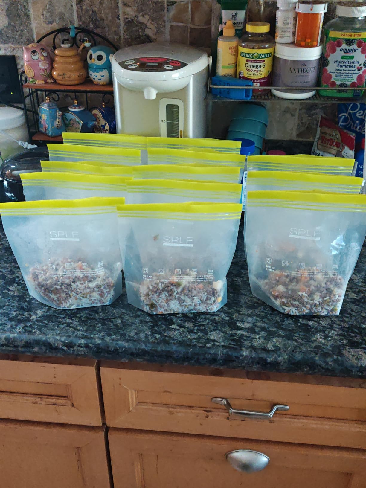 SPLF 24 Pack Reusable Food Storage Bags Dishwasher Microwave Safe, BPA Free Reusable Freezer Bags, Silicone Free Containers for Meal Prep, Fridge Kitchen Organization - 8 Gallon 8 Sandwich 8 Snack customer photo 1