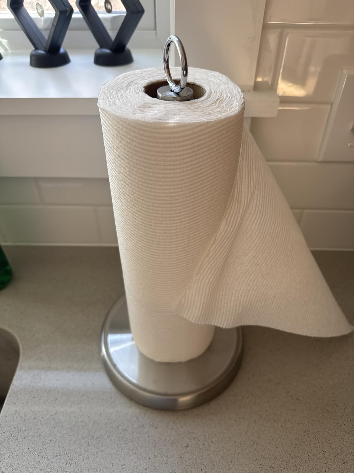 Paper Towel Holder Countertop, Stainless Steel, Weighted Base, Paper Towel Stand Holder for Kitchen Bathroom Farmhouse Essentials Decor customer photo 1