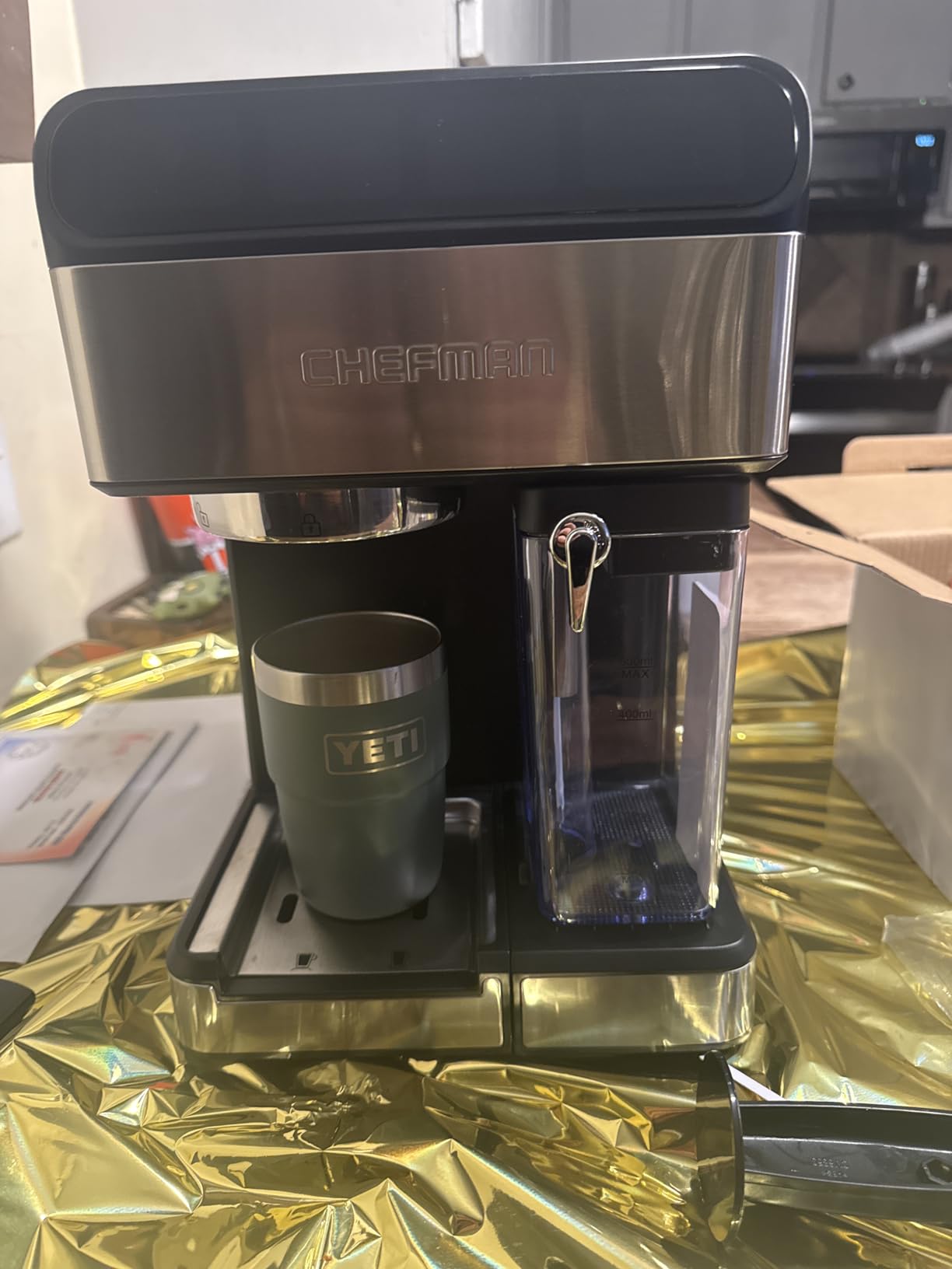 Chefman CaféMaster Pro Espresso Machine, Brew Single or Double Shots, Coffee Maker with Built-In Milk Frother for Cappuccino & Latte, XL 1.8 Liter Removable Water Reservoir - Stainless Steel customer photo 2