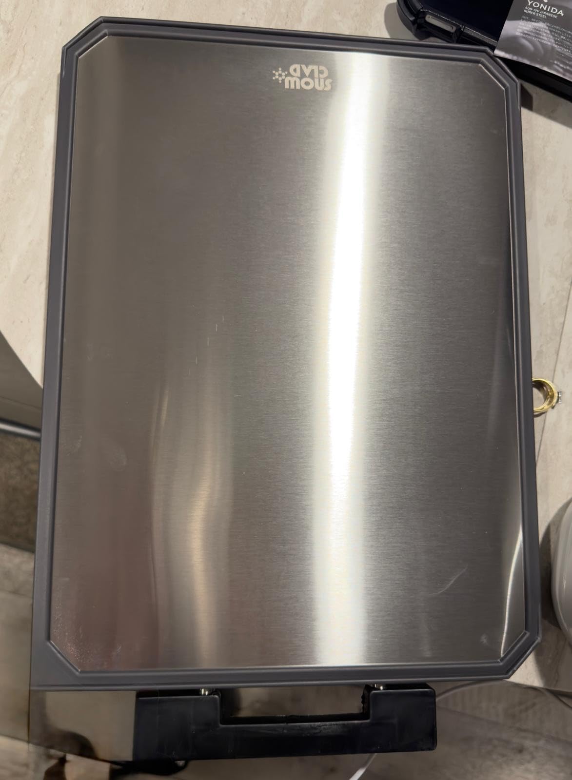 SNOWCLAD Stainless Steel Cutting Board,Double Sided Steel Bread Boards for kitchen,Stainless Steel/Wheat straw pp Large Board for meat,non toxic Chopping,16 * 11 Inch,Dishwasher Safe customer photo 2