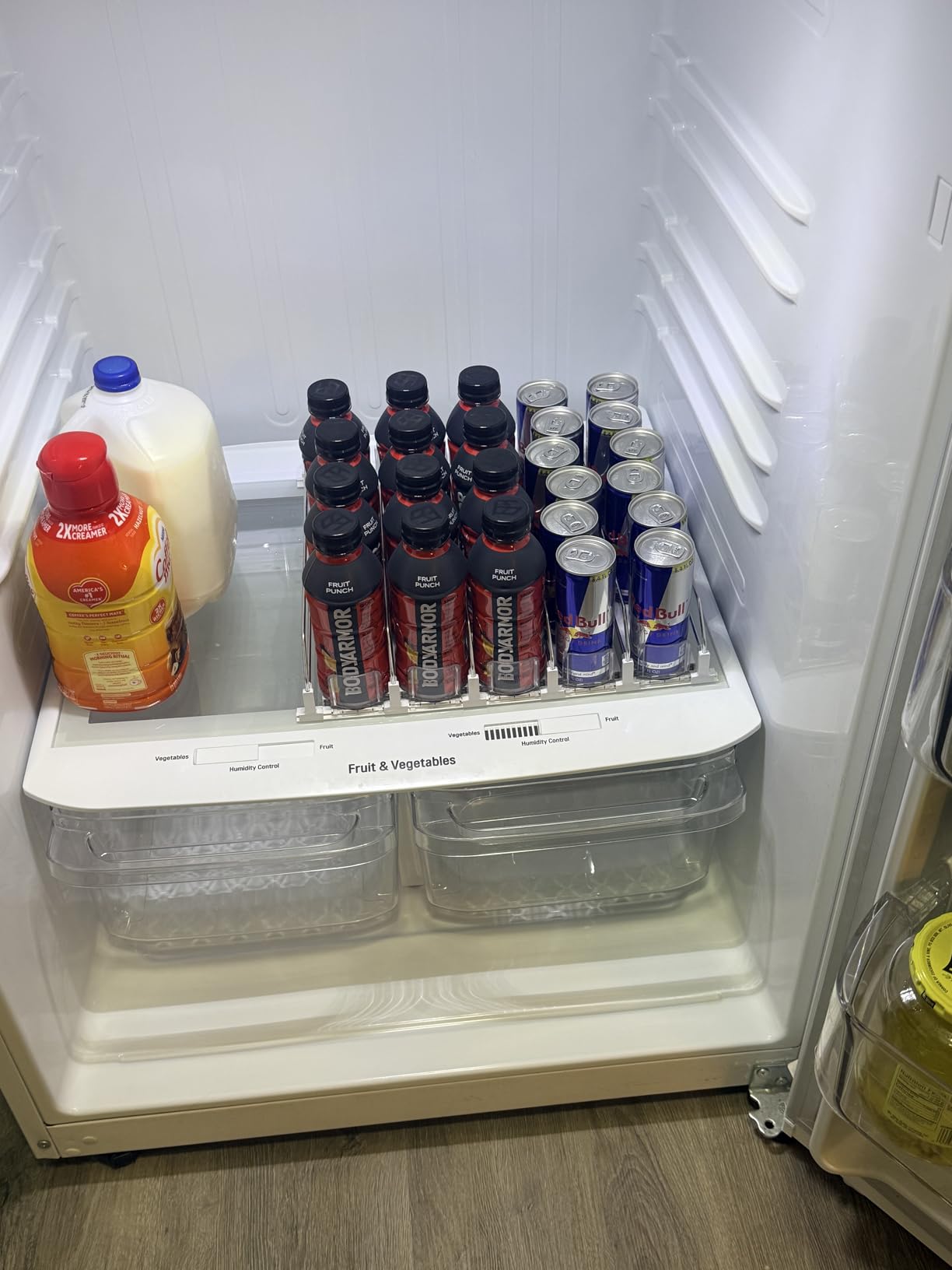 Drink Organizer for Fridge,Self Pushing Fridge Drink Organizer,Automatic Drink Dispenser for Fridge-Holds up to 25 Cans customer photo 1