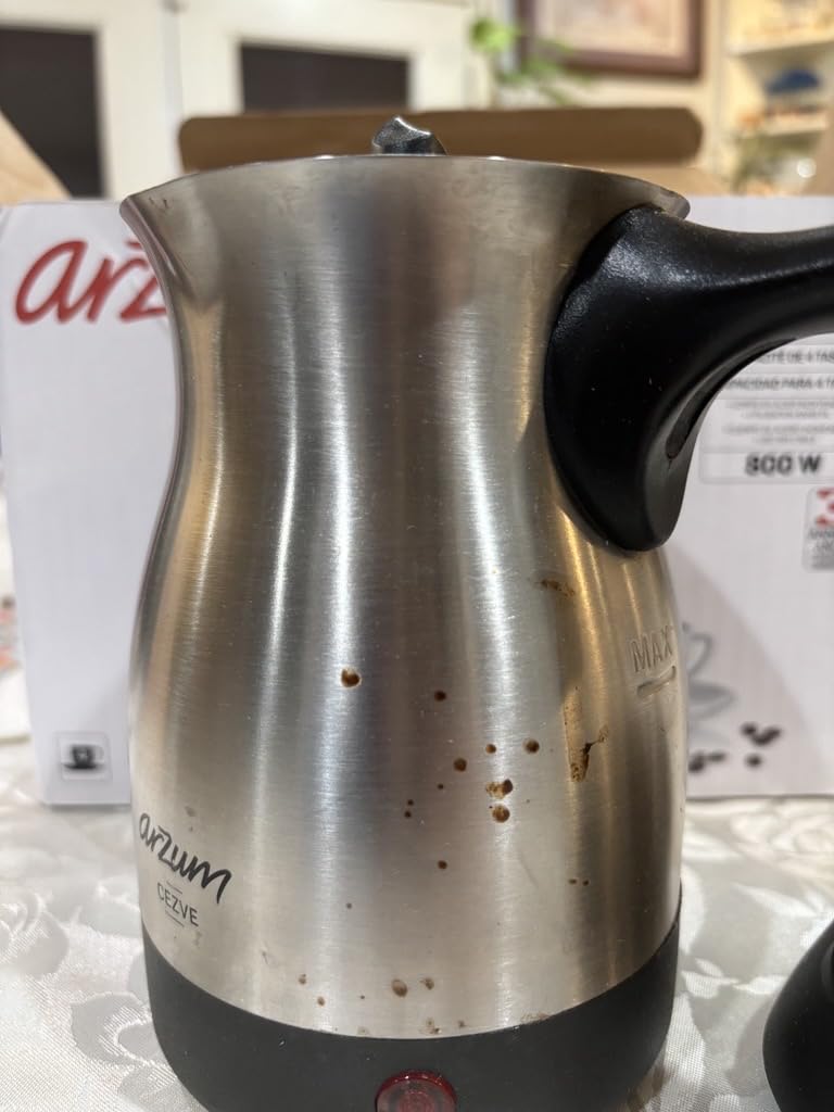 Arzum Cezve Electric Turkish Coffee Maker, Stainless Steel, Boil-Dry Protection, Lid for Extra Protection, Cordless Use, 1 to 4 cups, 120V, 3-pin US-plug, 800W customer photo 1