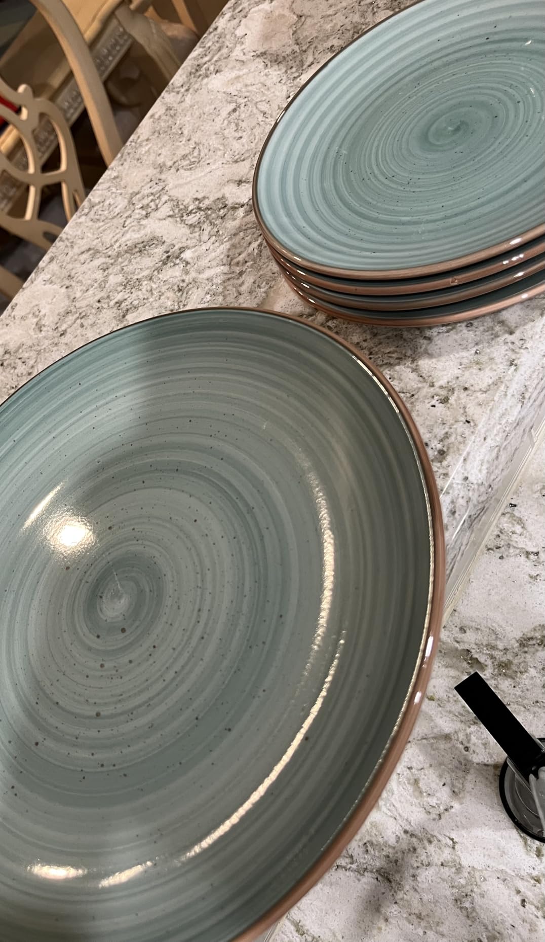 Gibson Home Hazeltine 16-Piece Navy Blue Stoneware Dinnerware Set - Plates and Bowls, Durable Ceramic Kitchen Dinner Set customer photo 2